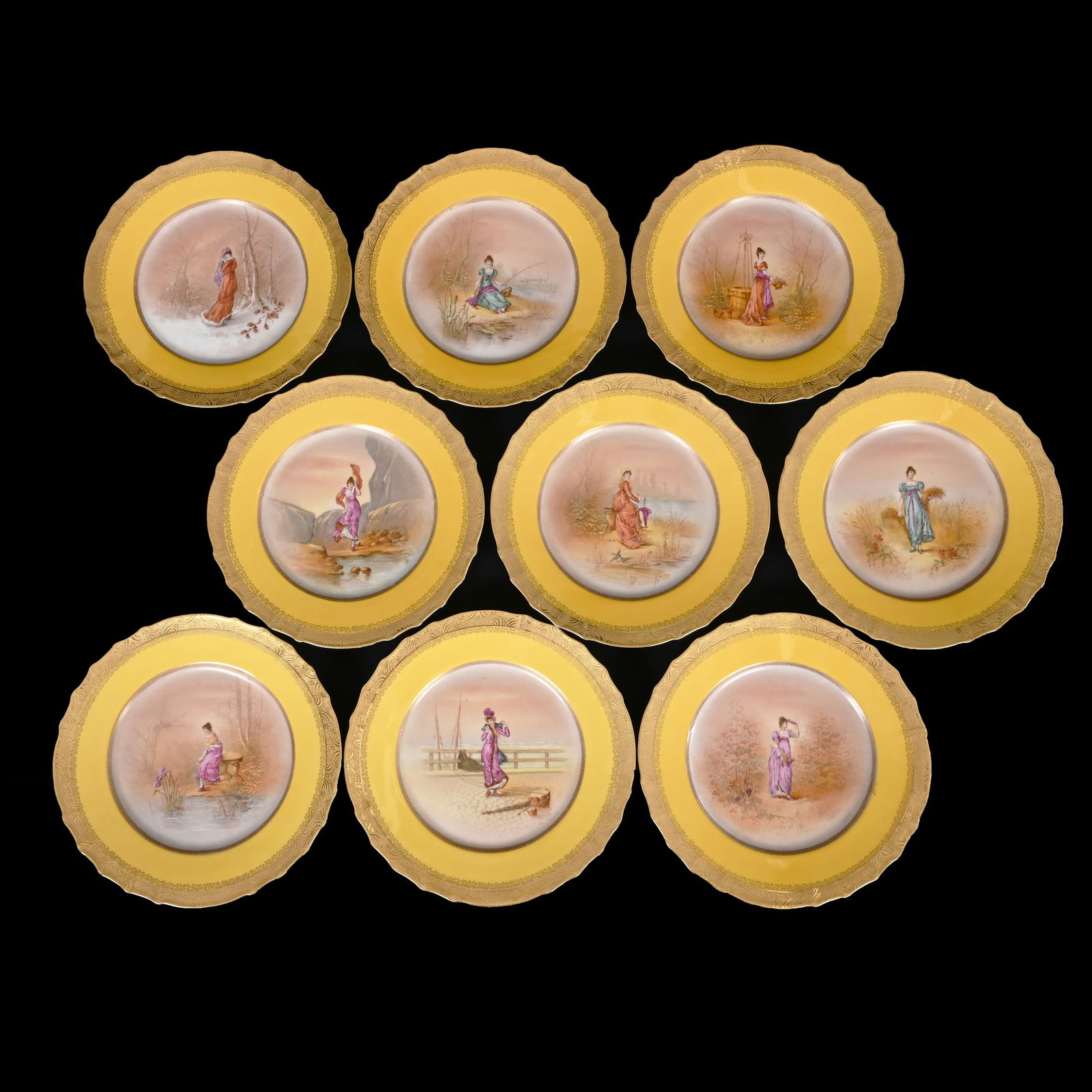 (9) Plates Marked Theodore Haviland Limoges (1 of 4)