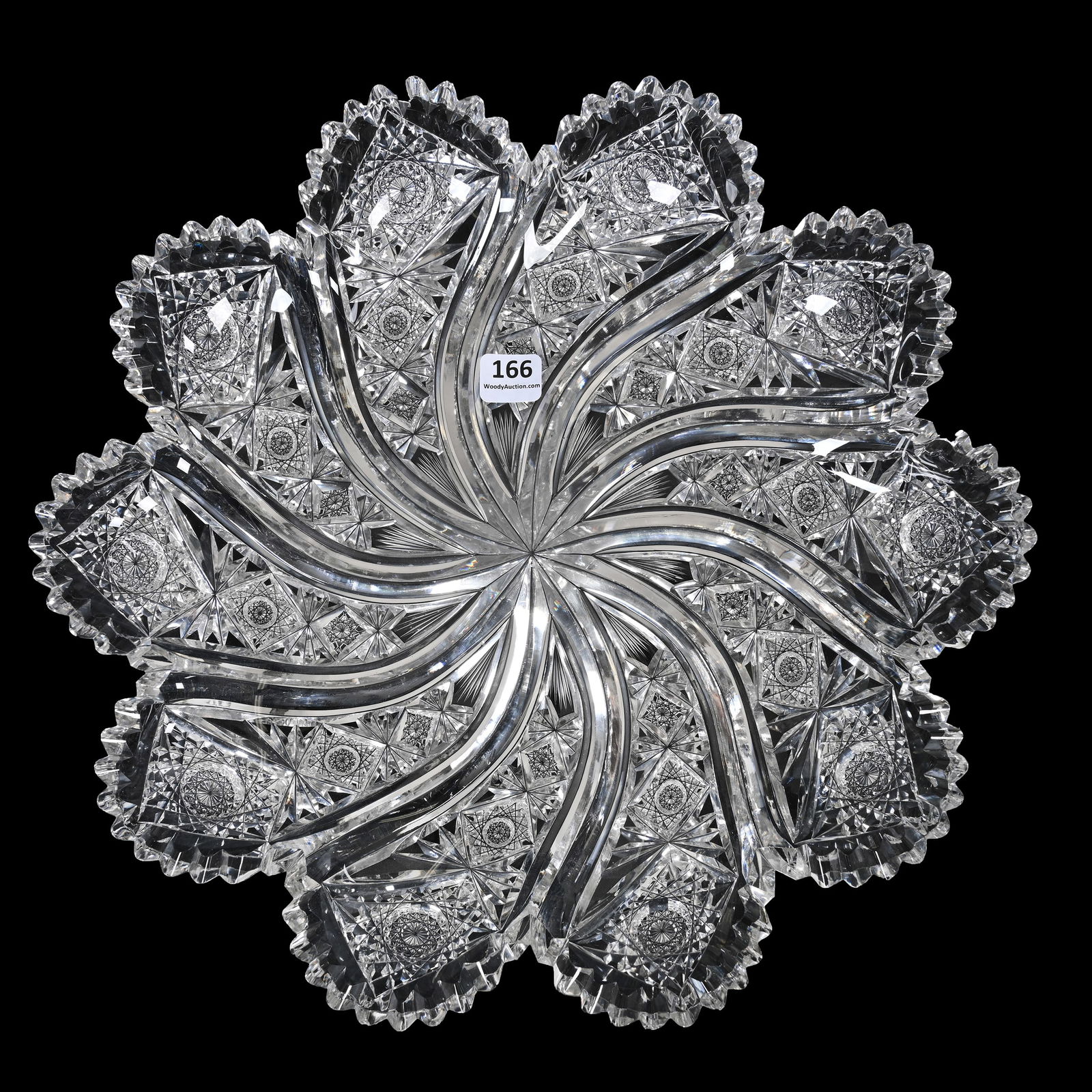 Blown Mold Tray, American Brilliant Cut Glass, Signed Hawkes (1 of 6)