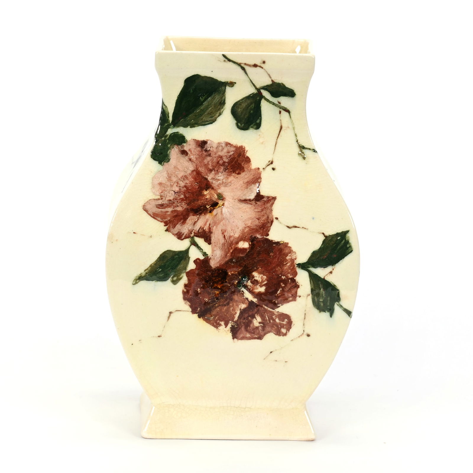 Vase, Four Sided, Terra Cotta Marked Haviland & Co (1 of 3)