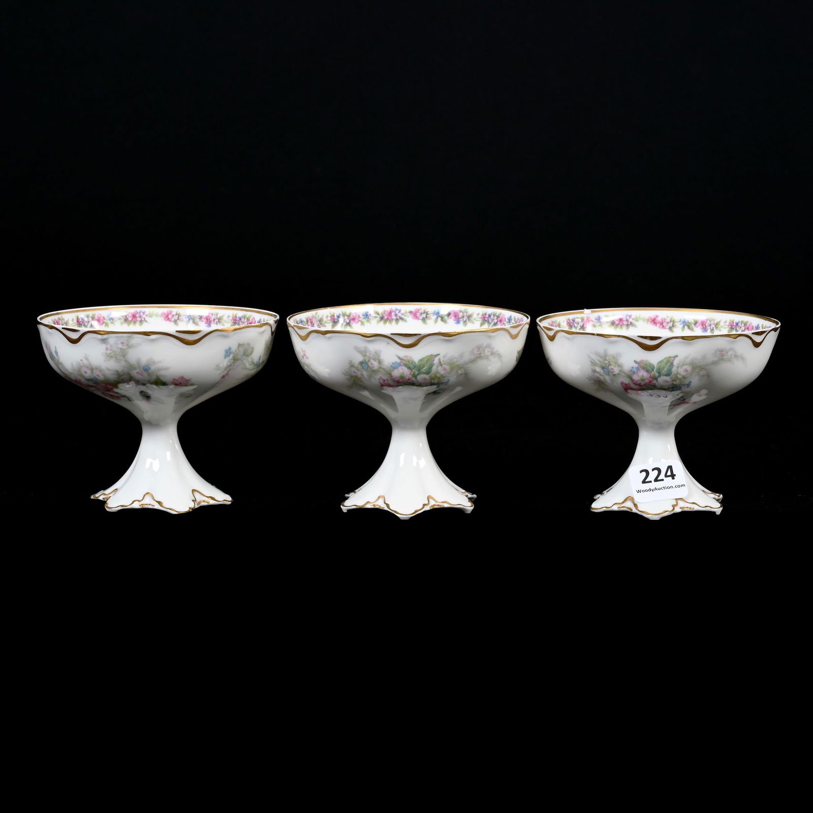 (3) Pedestal Punch Cups, Haviland & Co Limoges (1 of 3)