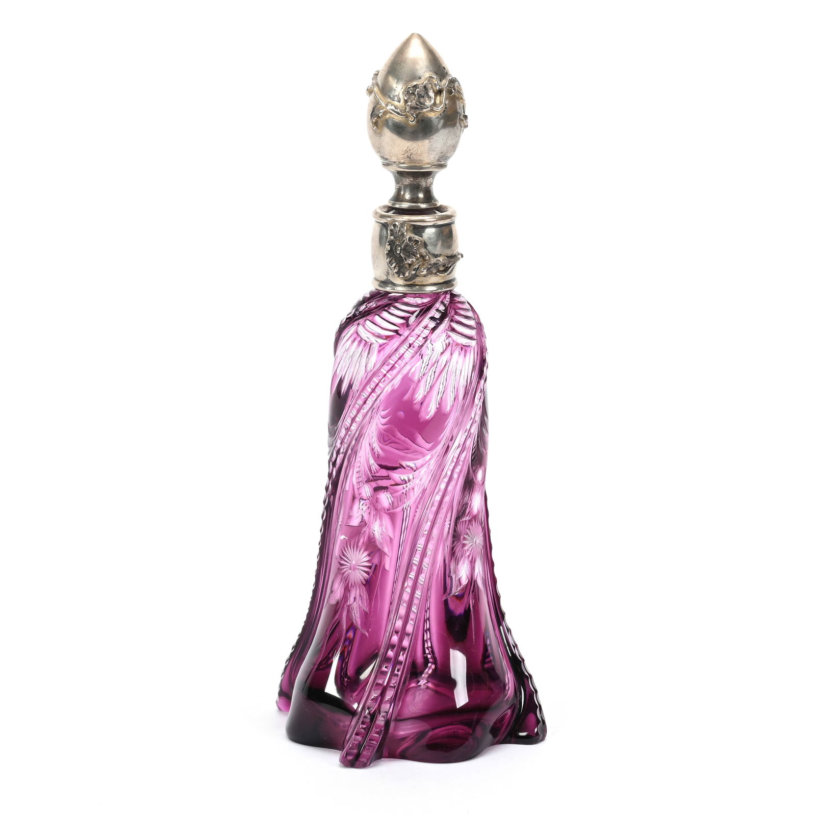 Decanter, Brilliant Period Cut Glass, Amethyst Cut To Clear (1 of 5)