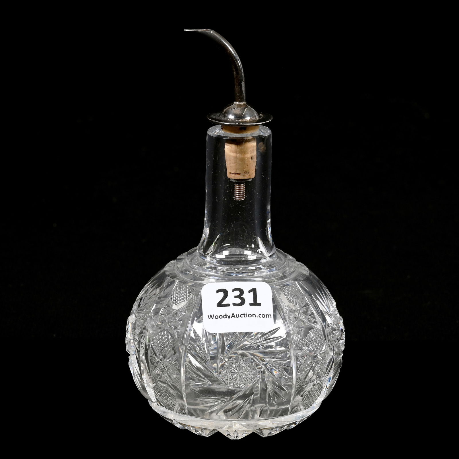 Toilet Water Bottle, American Brilliant Cut Glass (1 of 3)