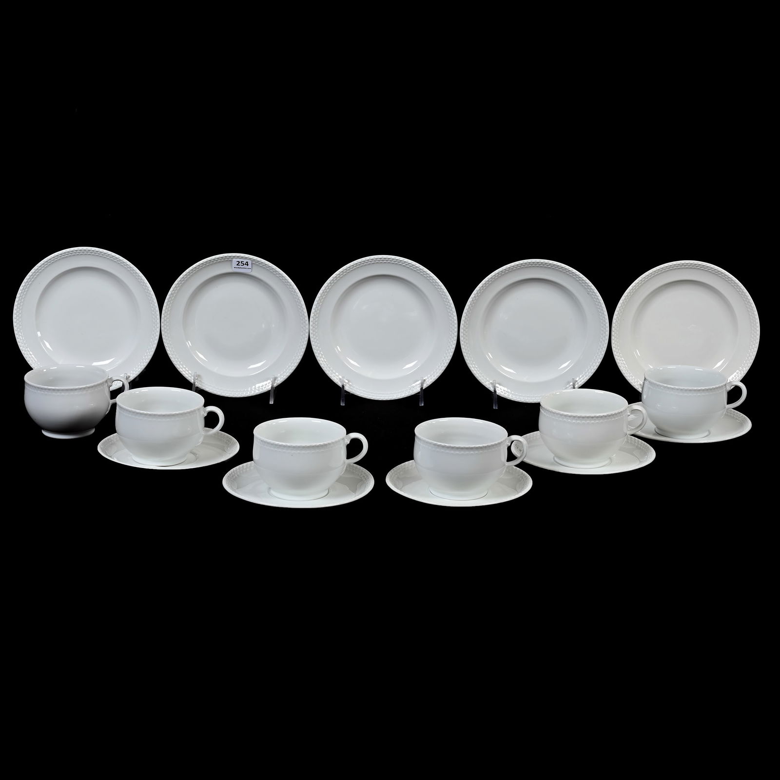 (10) Solid White Items, Meissen Blue Crossed Swords (1 of 3)