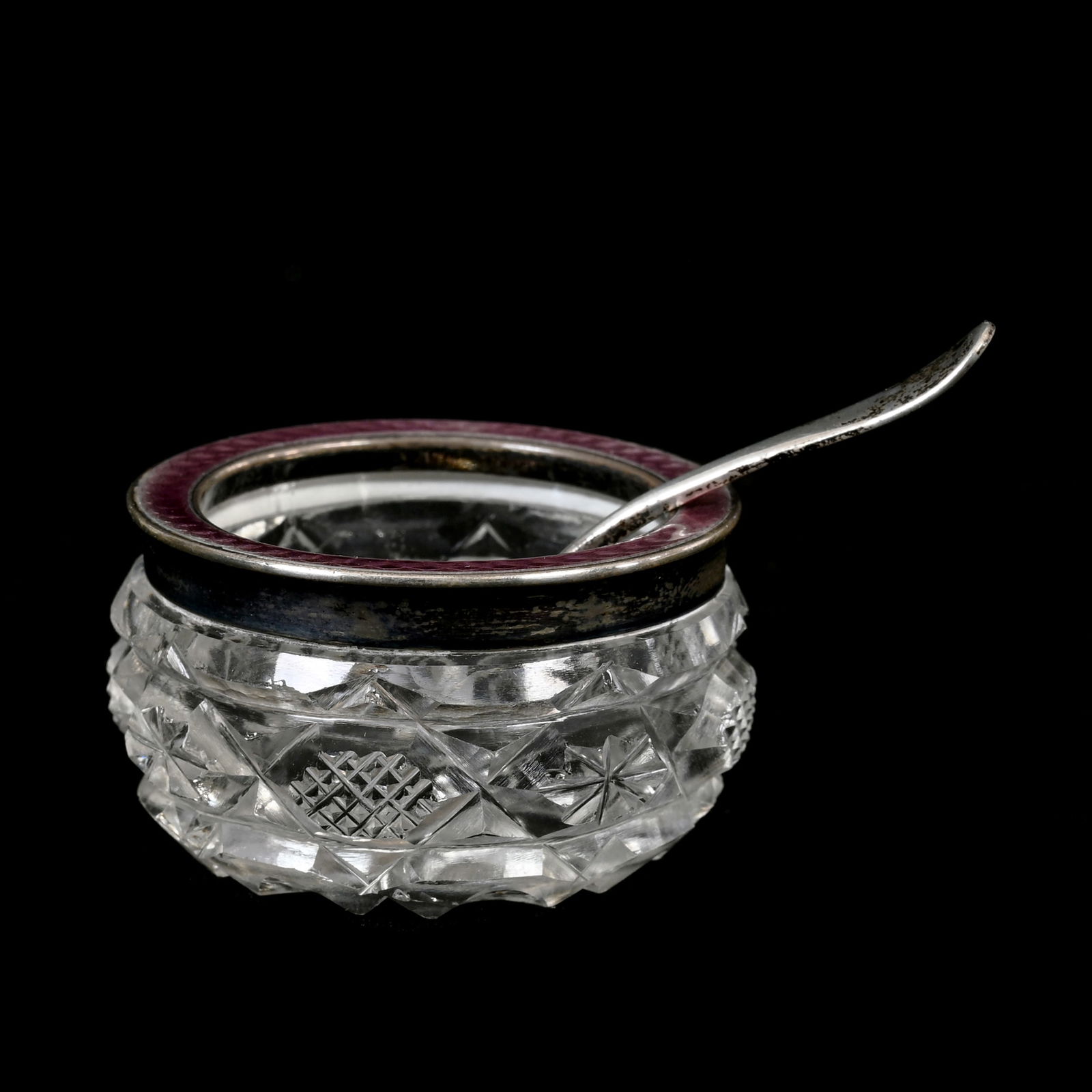 Salt Dip, Brilliant Period Cut Glass, Geometric Design (1 of 3)