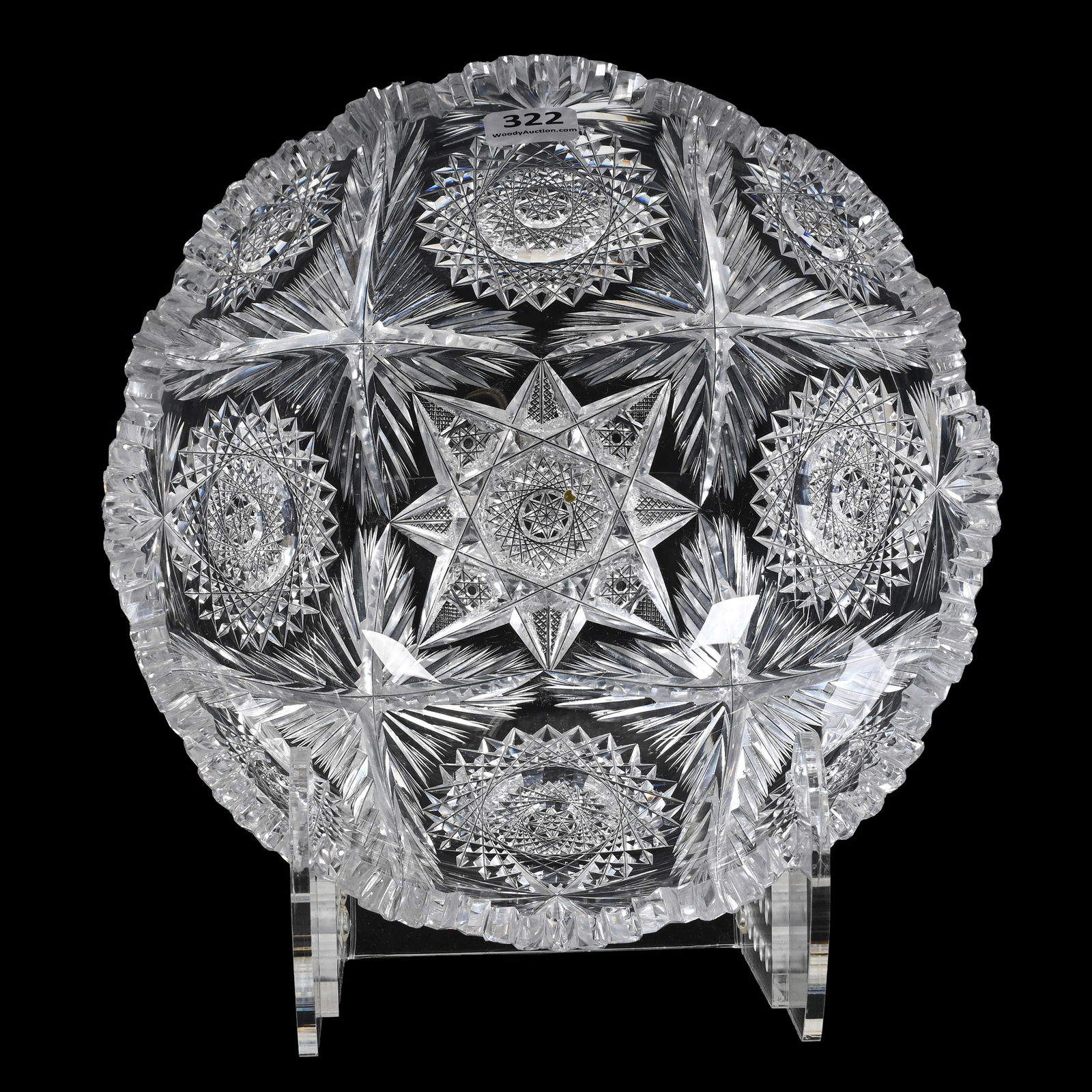 Bowl, American Brilliant Cut Glass, Signed Libbey Neola Pattern (1 of 3)