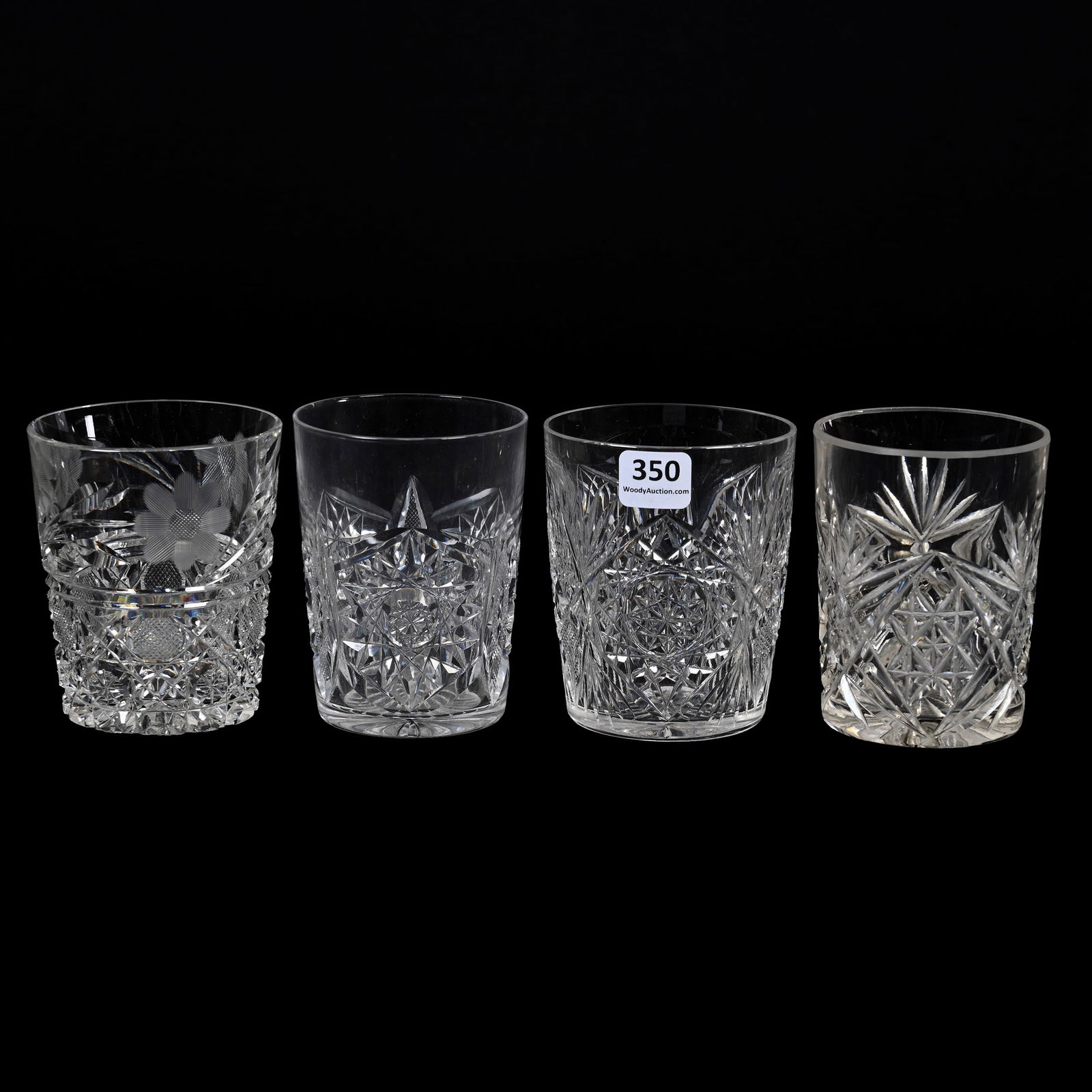 (4) Tumblers, American Brilliant Cut Glass, All Different Patterns (1 of 3)