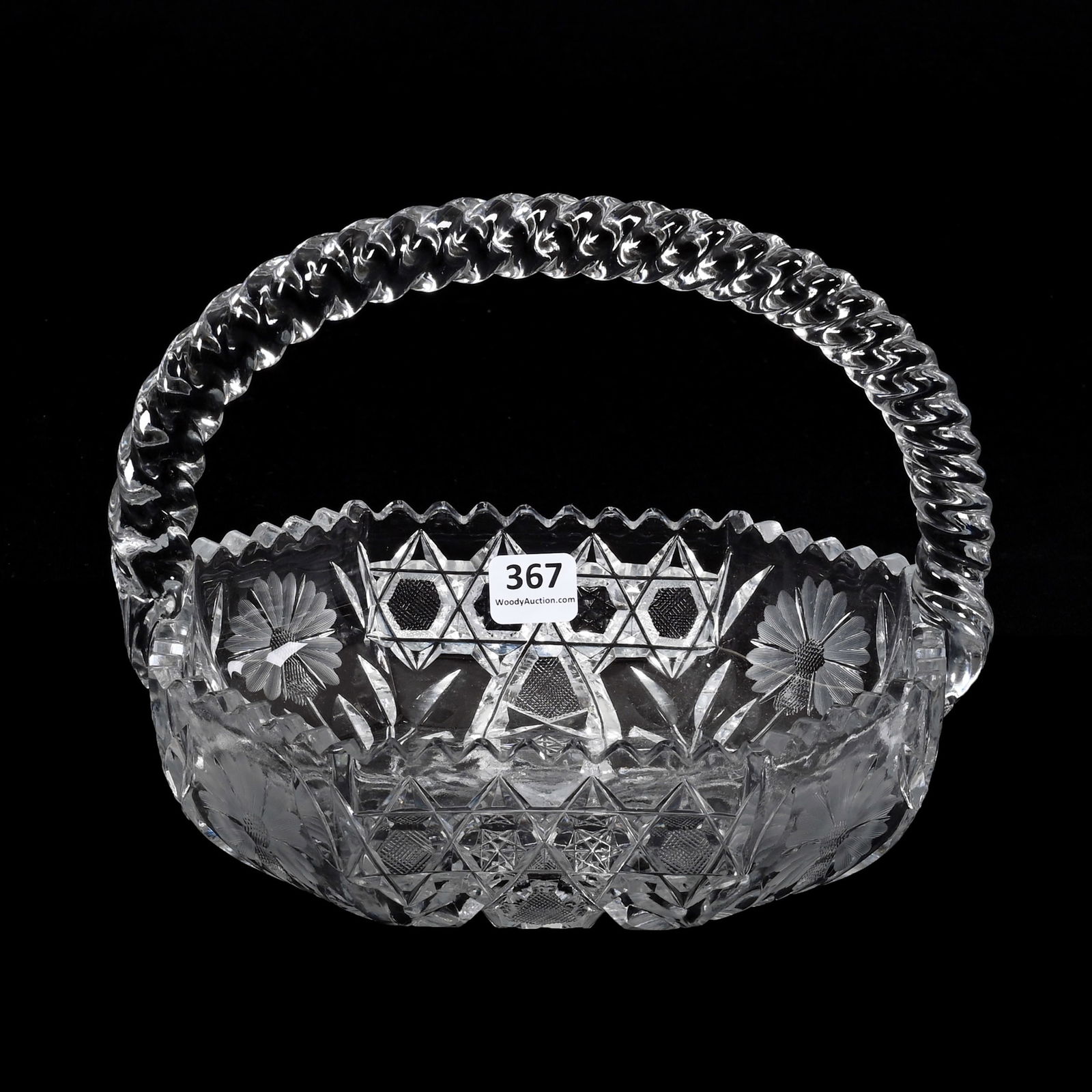 Basket, Eight-Sided, American Brilliant Cut Glass (1 of 4)