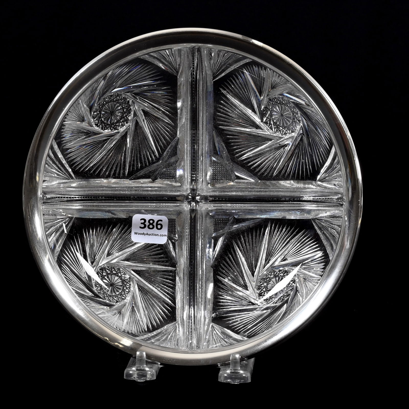 Low Bowl, Four Division, American Brilliant Cut Glass (1 of 3)