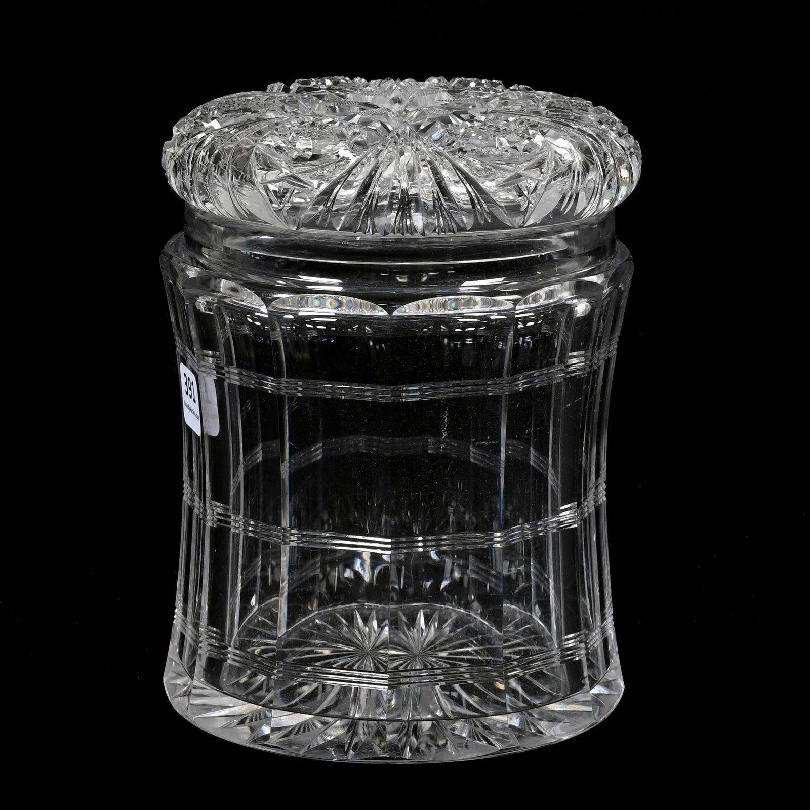 Humidor, American Brilliant Cut Glass, Marriage Of Lid And Base (1 of 4)