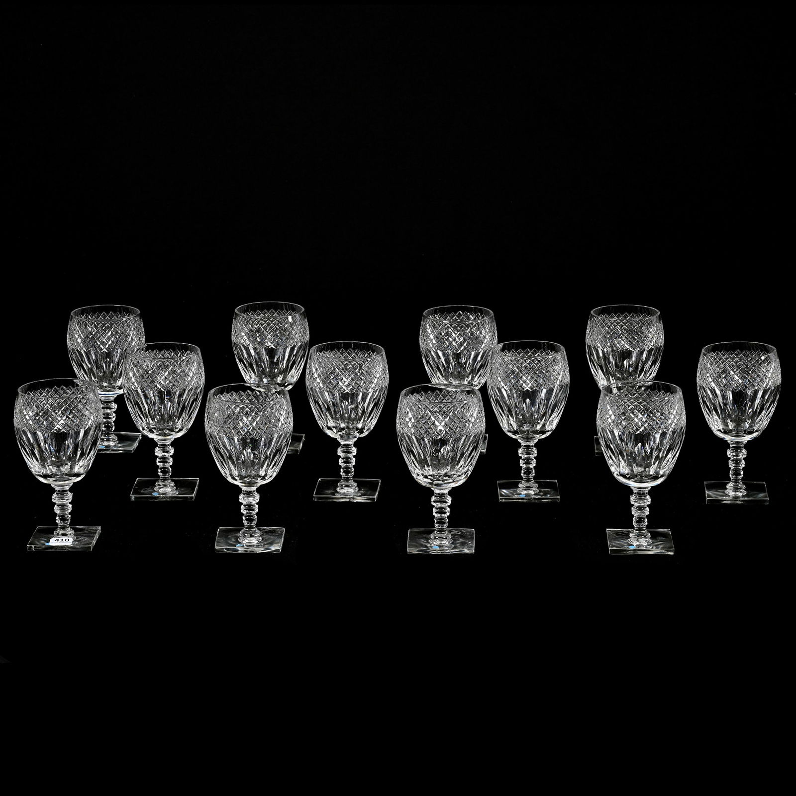 (12) Goblets, American Brilliant Cut Glass, Signed Hawkes Donisel Pattern (1 of 3)