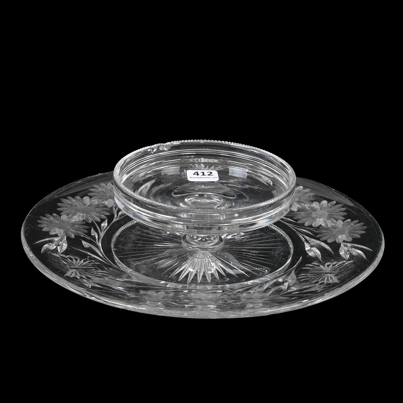 Cheese & Cracker Server, American Brilliant Cut Glass (1 of 4)