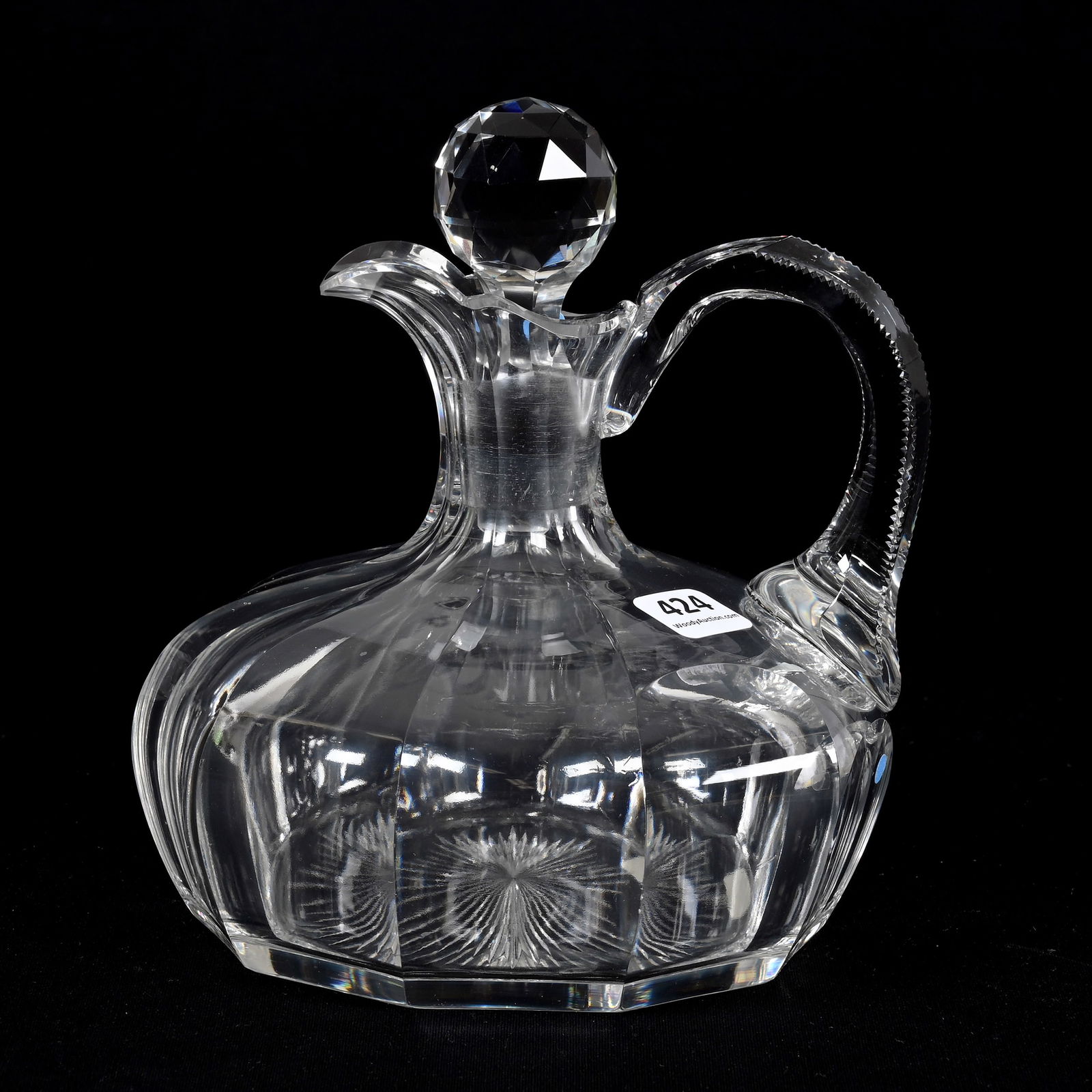 Ship's Decanter, American Brilliant Cut Glass, Signed Hawkes Flute Pattern (1 of 3)