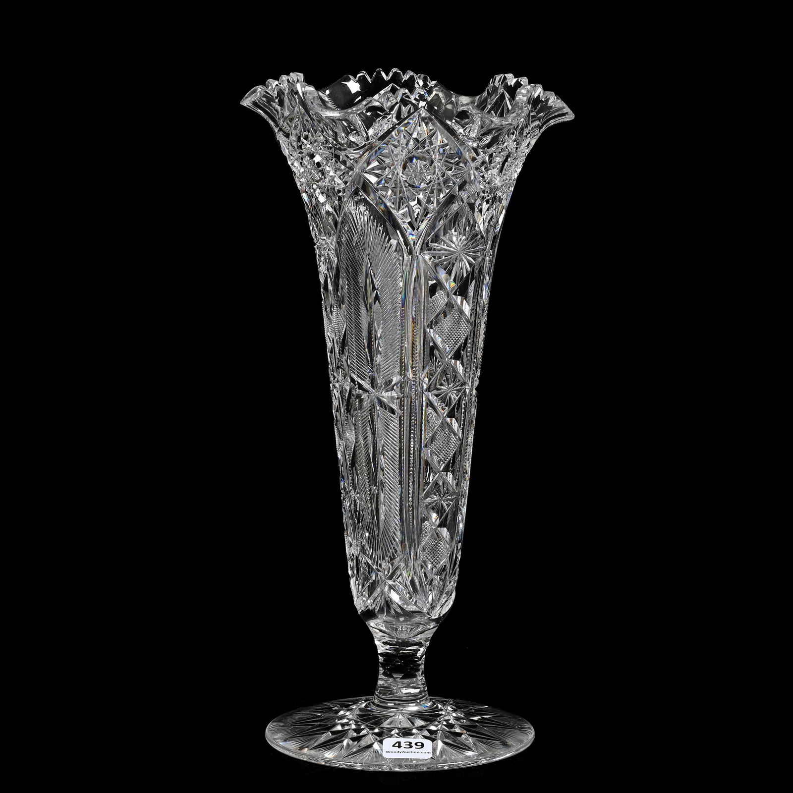 Pedestal Vase, American Brilliant Cut Glass (1 of 3)