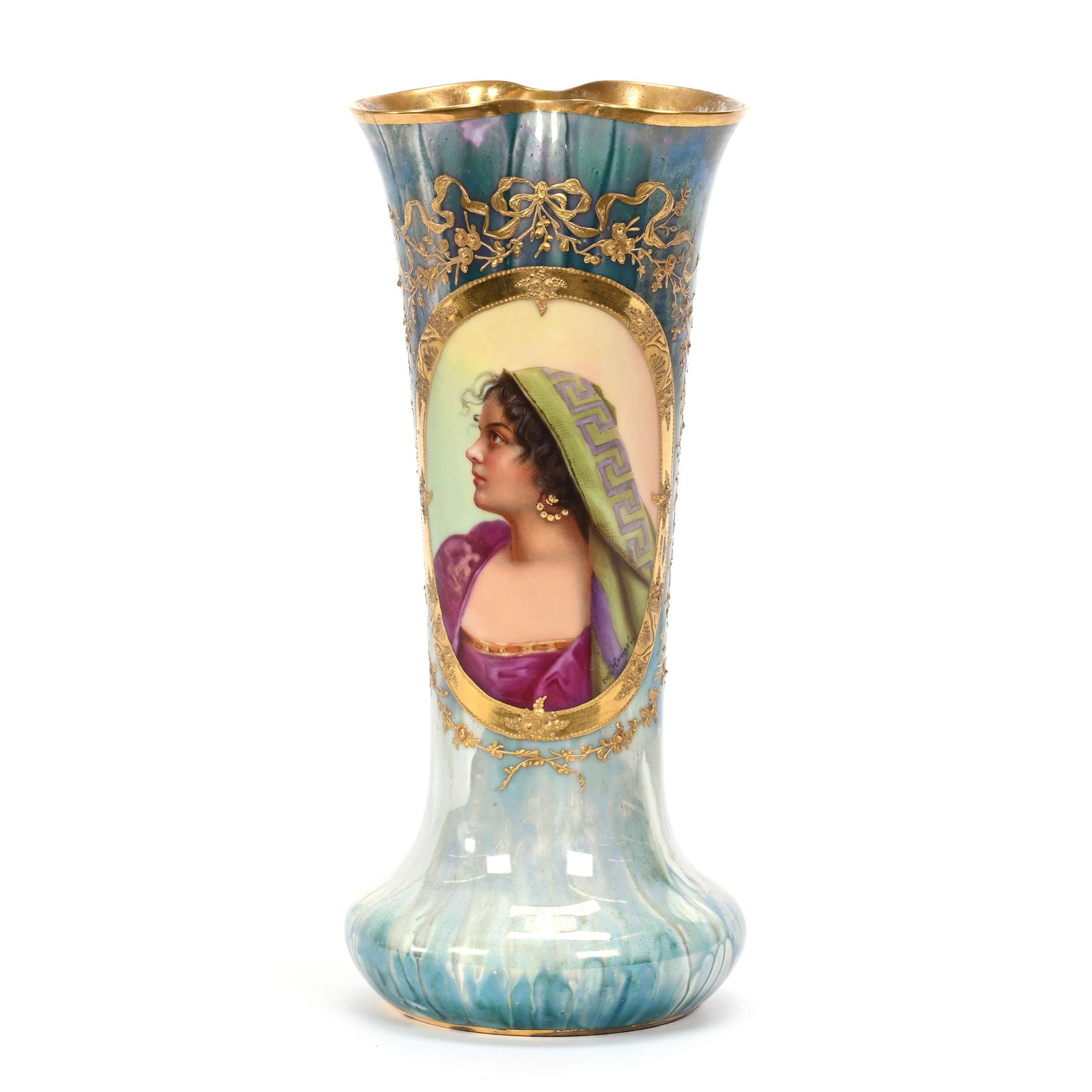 Vase Marked Dresden, Portrait Decor (1 of 5)