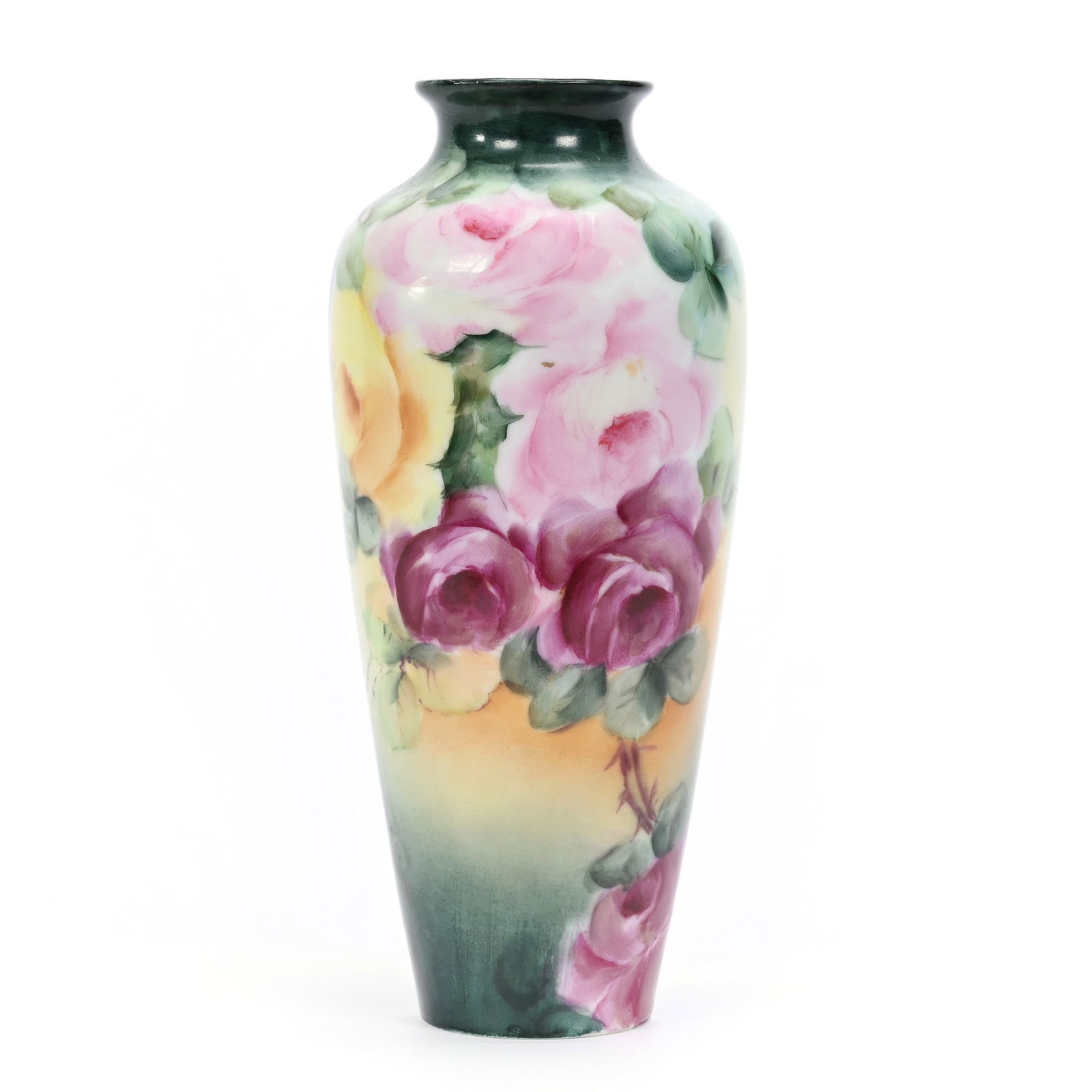 Vase, Unmarked Italian Porcelain, Rose Decor (1 of 4)