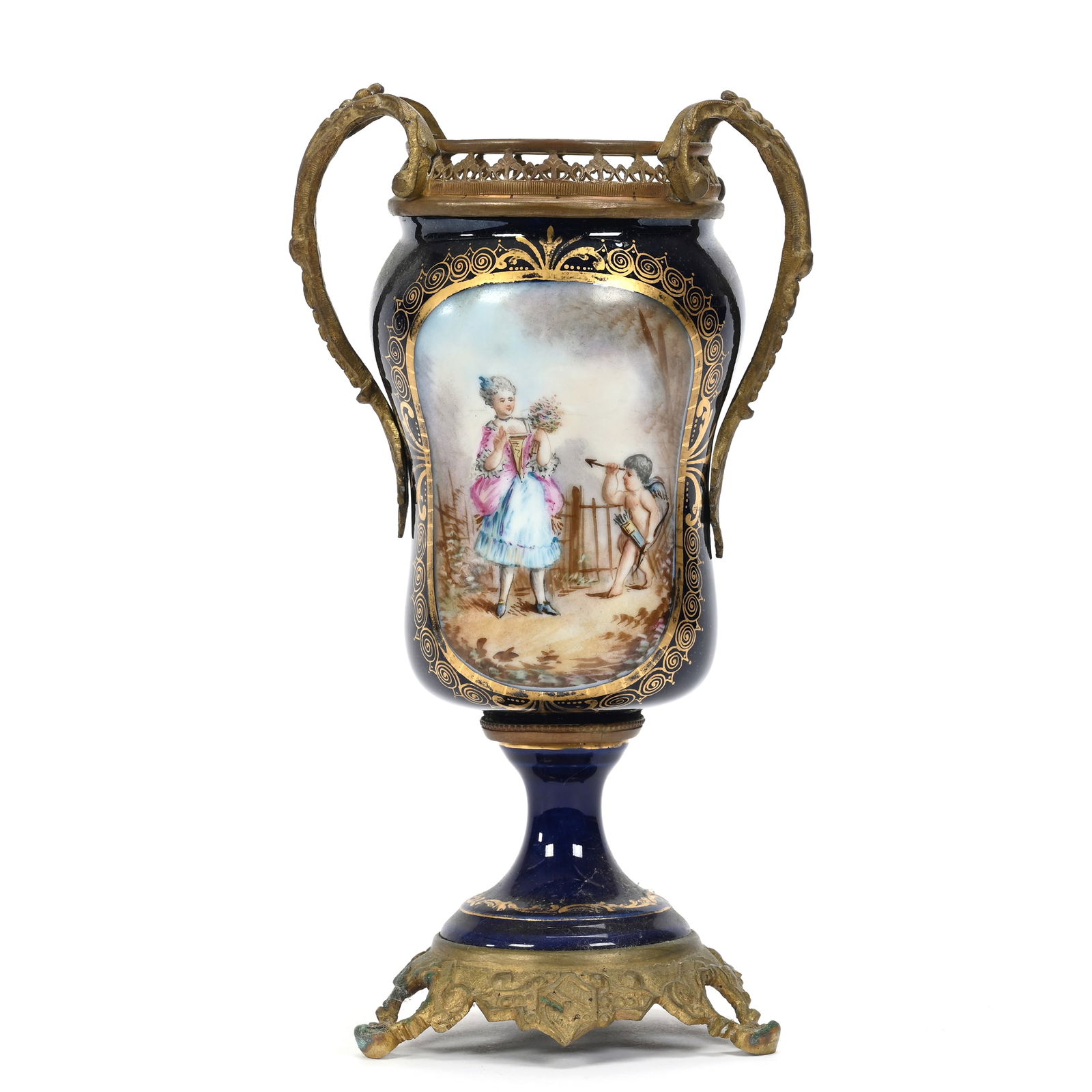 Pedestal Vase, Unmarked Sevres (1 of 3)