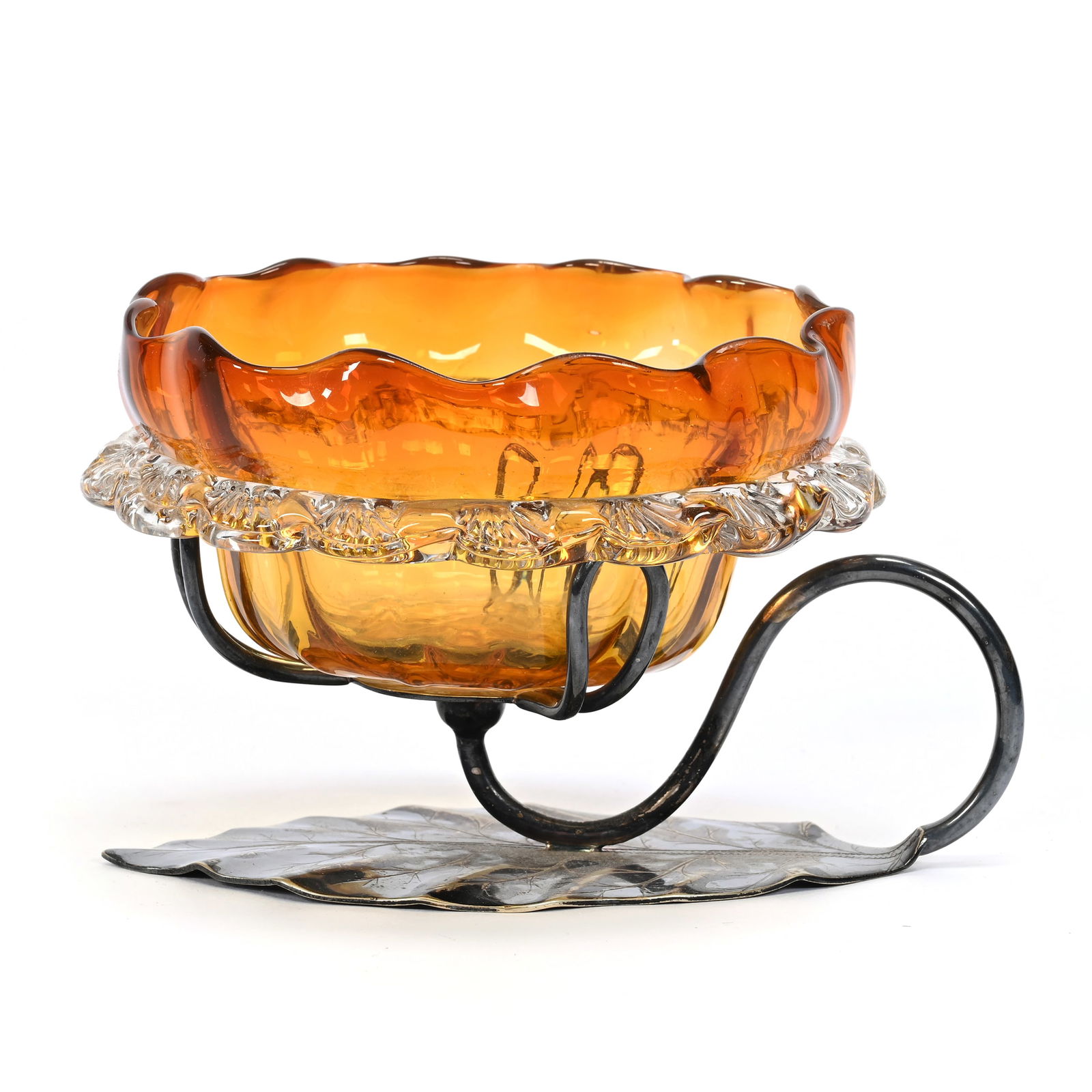 Victorian Sweetmeat, Apricot Art Glass (1 of 3)