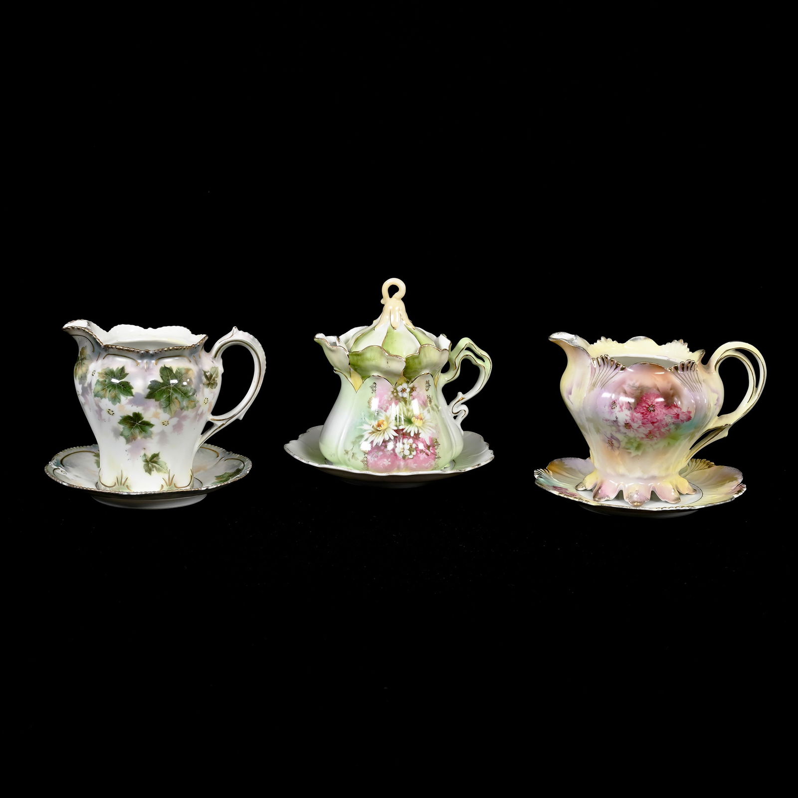 (3) Syrup Pitchers/Underplates, All R.S. Prussia (1 of 3)