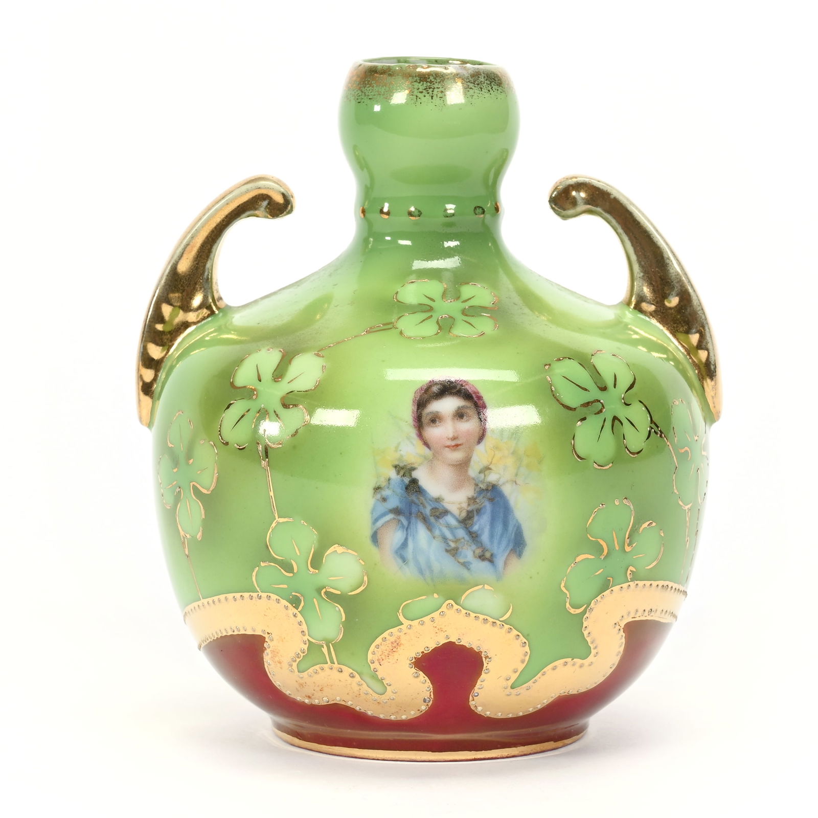 Vase Marked Royal Saxe, Two Handles (1 of 3)