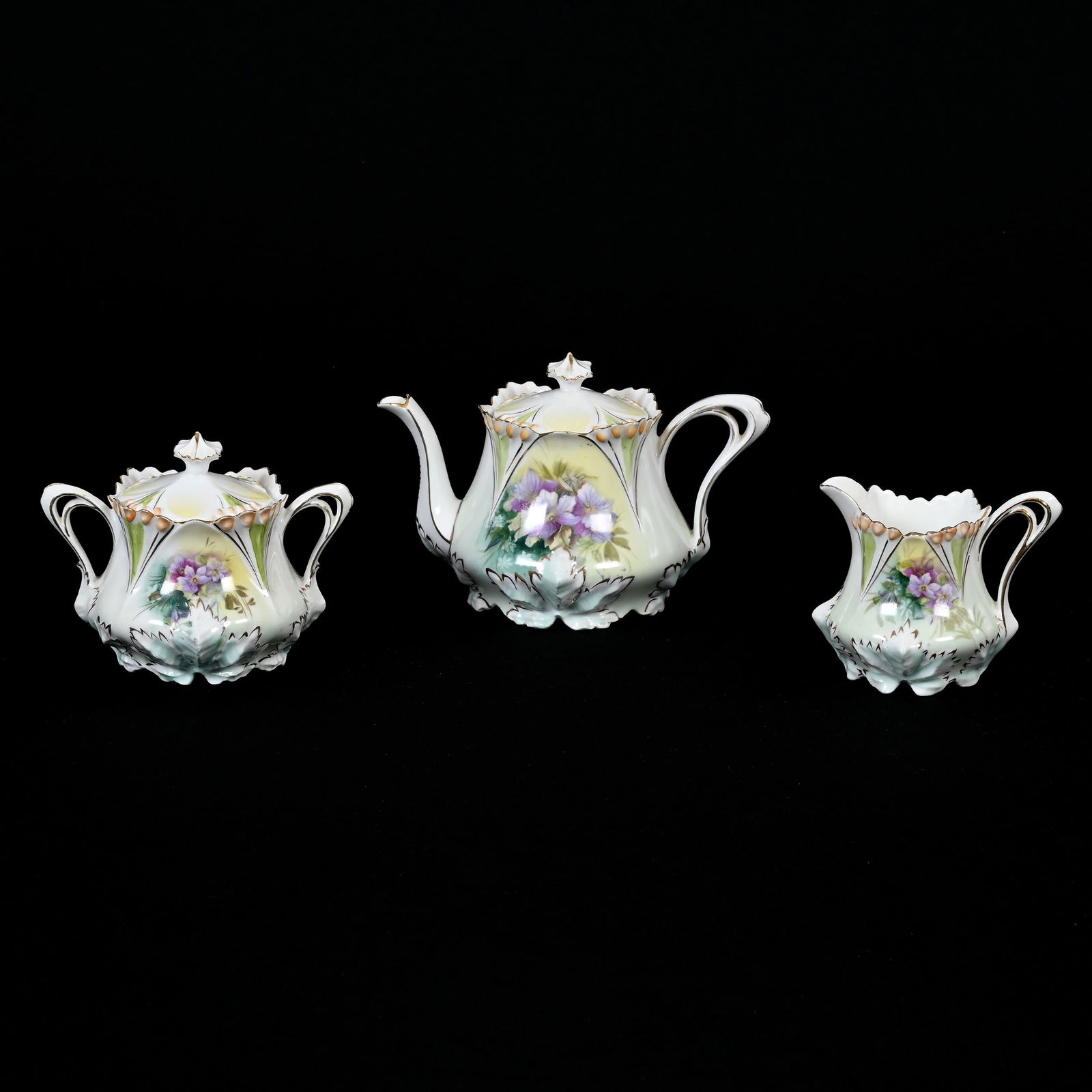 Tea Set, Three Piece, Unmarked R.S. Prussia (1 of 4)