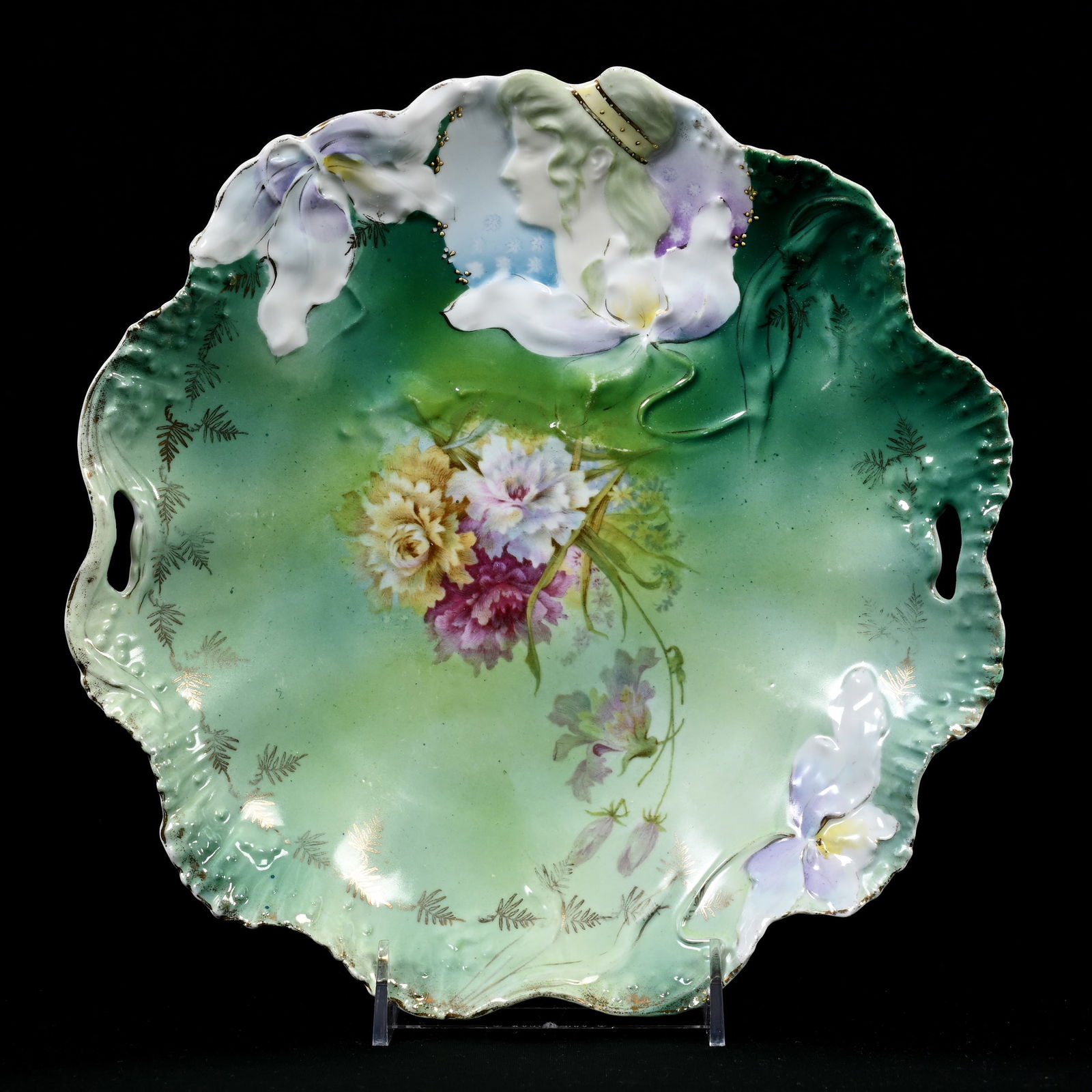 Cake Plate, Hidden Image, Unmarked R.S. Prussia (1 of 2)