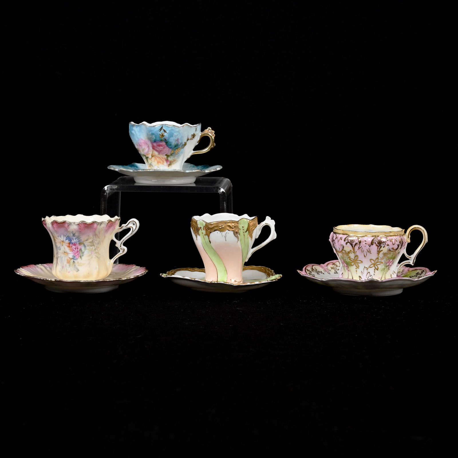 (4) Cups/Saucers, Unmarked R.S. Prussia (1 of 3)