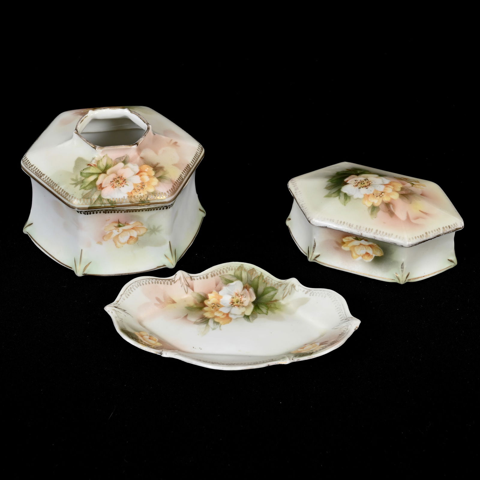 Vanity Set, Three Piece, Marked R.S. Prussia (1 of 3)