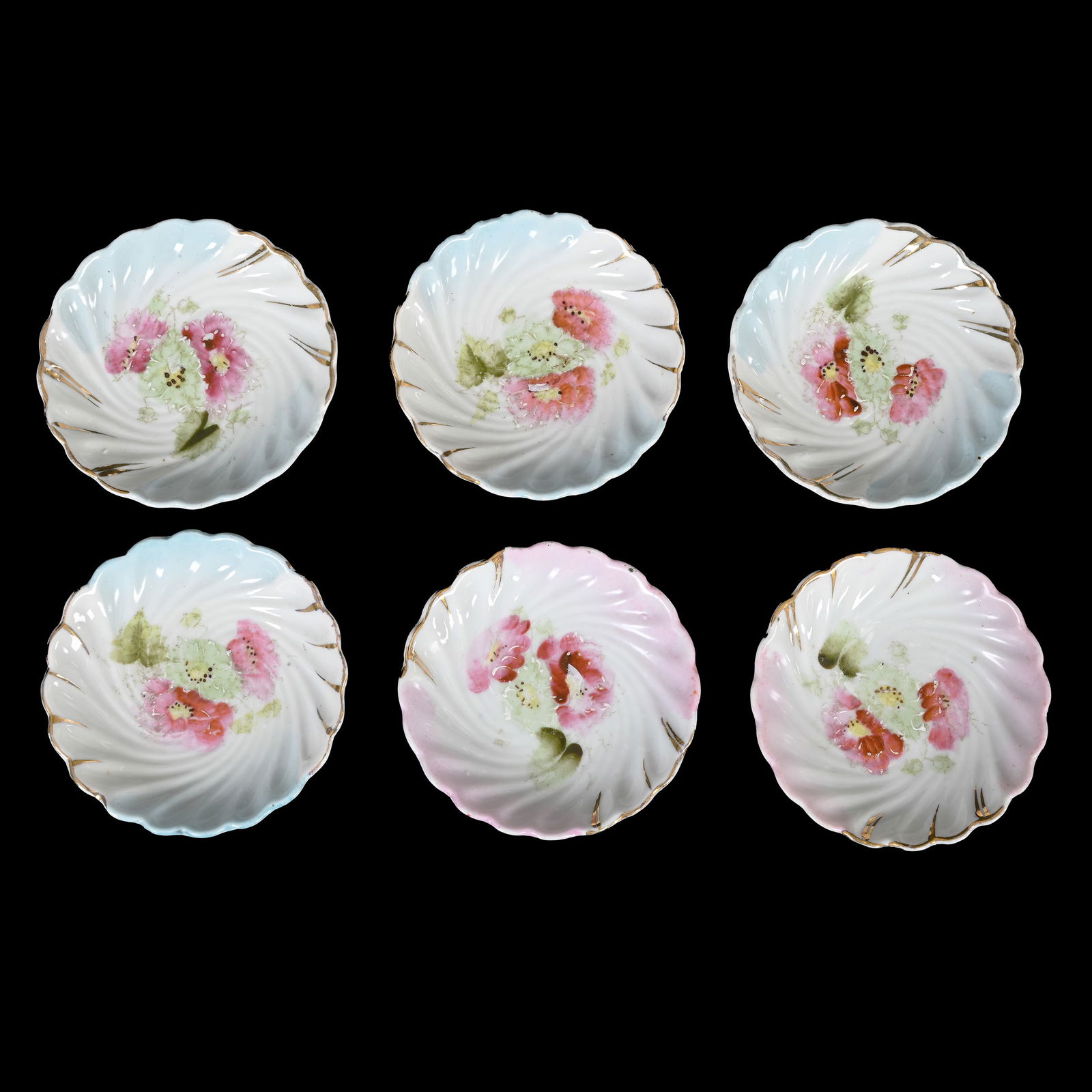 (6) Butter Pats, Early Unmarked Prussia (1 of 2)