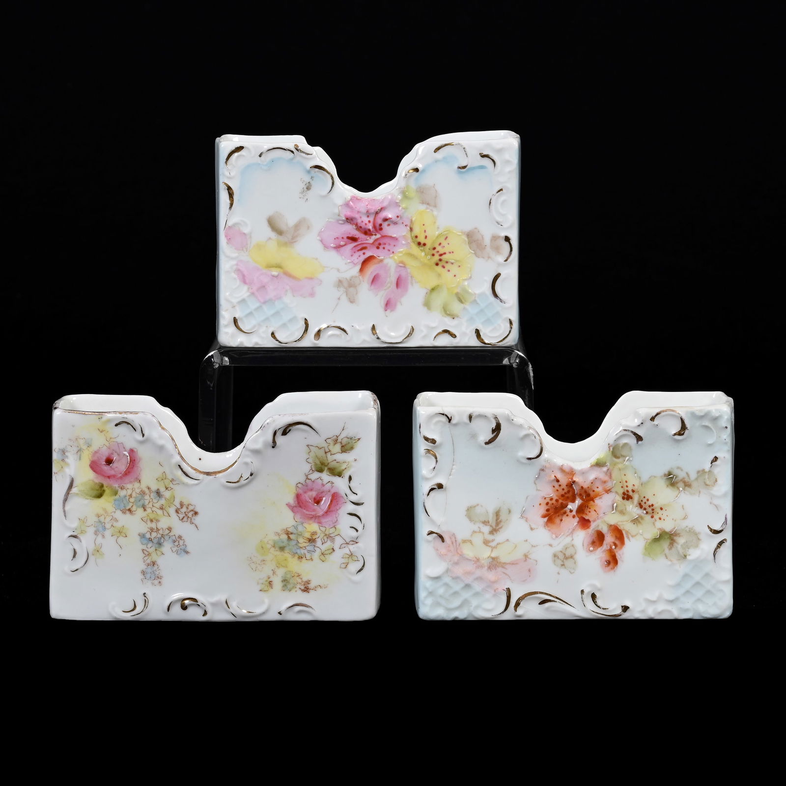 (3) Horizontal Card Holders, Unmarked R.S. Prussia (1 of 4)