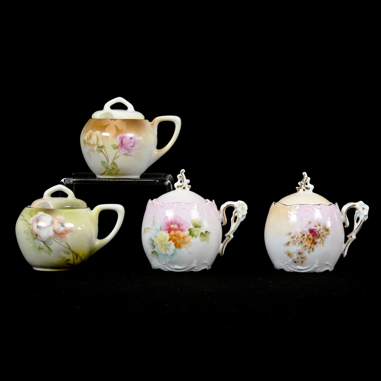 (4) Mustard Jars, All With Floral Decor (1 of 4)