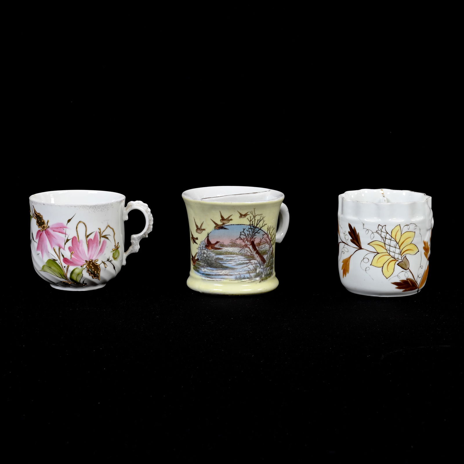 (3) Shaving Mugs, Unmarked Early Prussia (1 of 4)