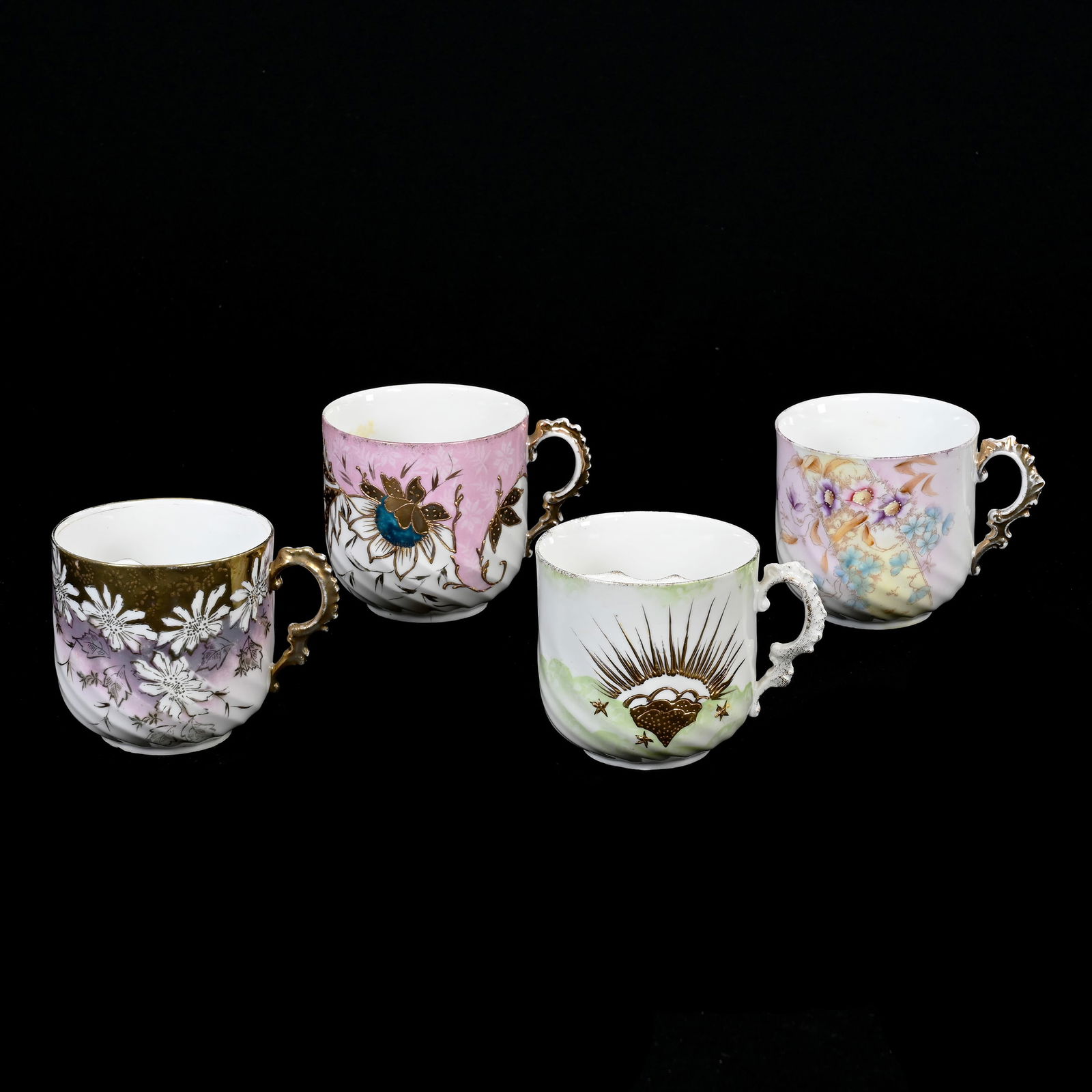 (4) Mustache Cups, Unmarked R.S. Prussia (1 of 3)