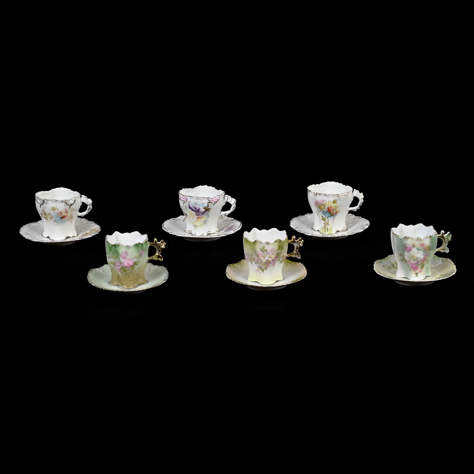 (6) Demitasse Cups/Saucers, Unmarked R.S. Prussia (1 of 3)