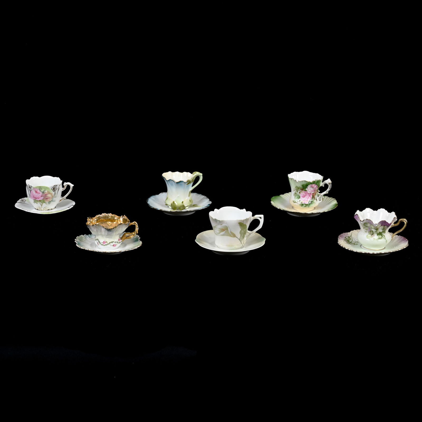 (6) Demitasse Cups/Saucers, Unmarked R.S. Prussia (1 of 4)