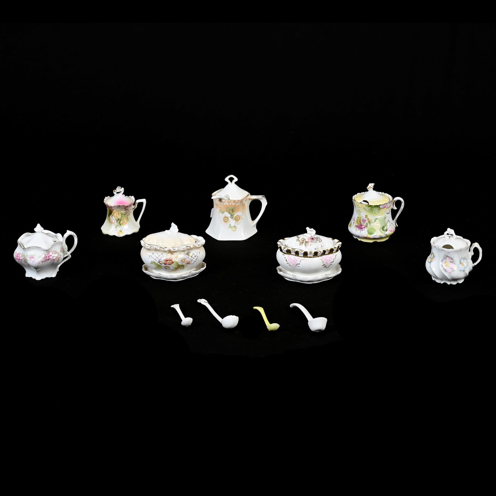 (7) Mustard Jars, Unmarked R.S. Prussia (1 of 4)