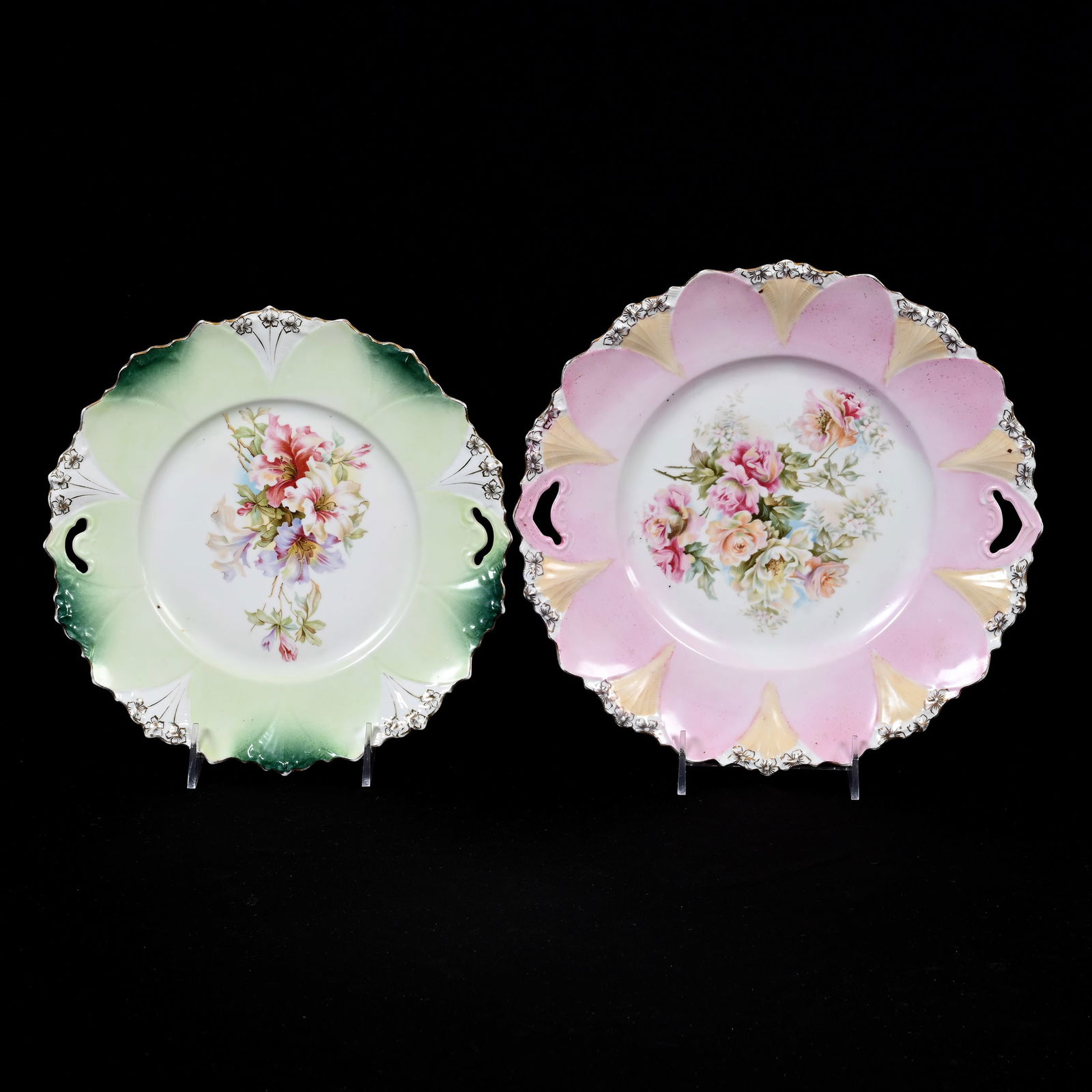 (2) Cake Plates, Unmarked R.S. Prussia (1 of 2)