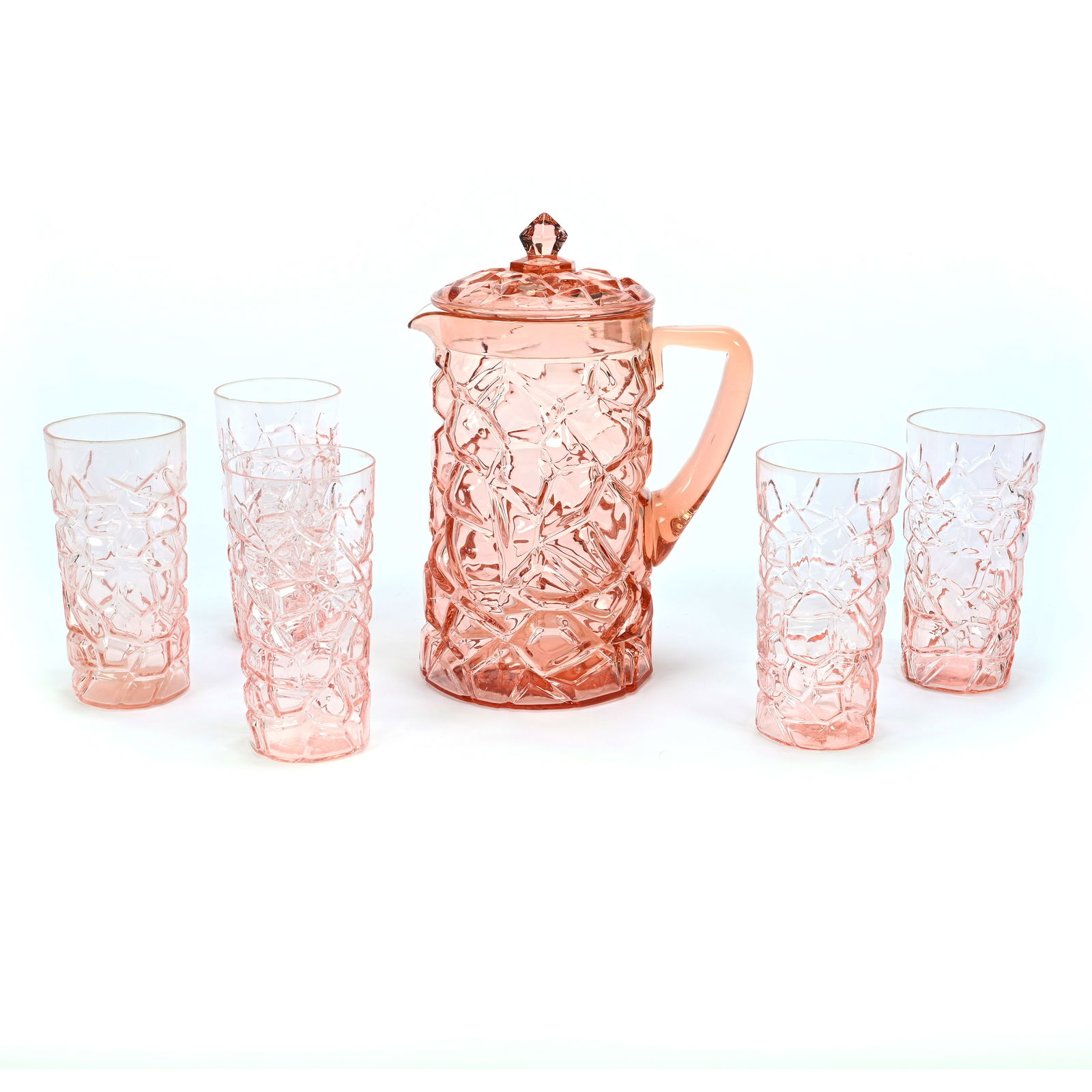 Pitcher Set, Pink Depression Glass (1 of 3)
