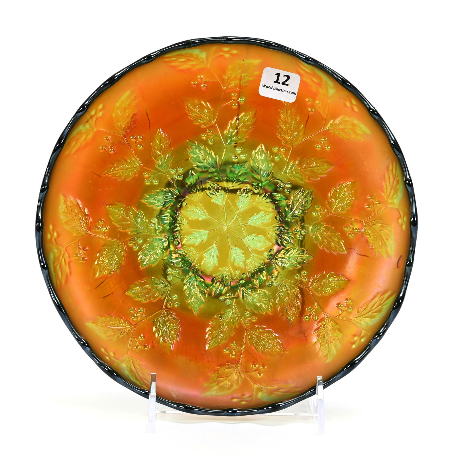 Bowl, Carnival Glass, Holly Pattern By Fenton (1 of 3)