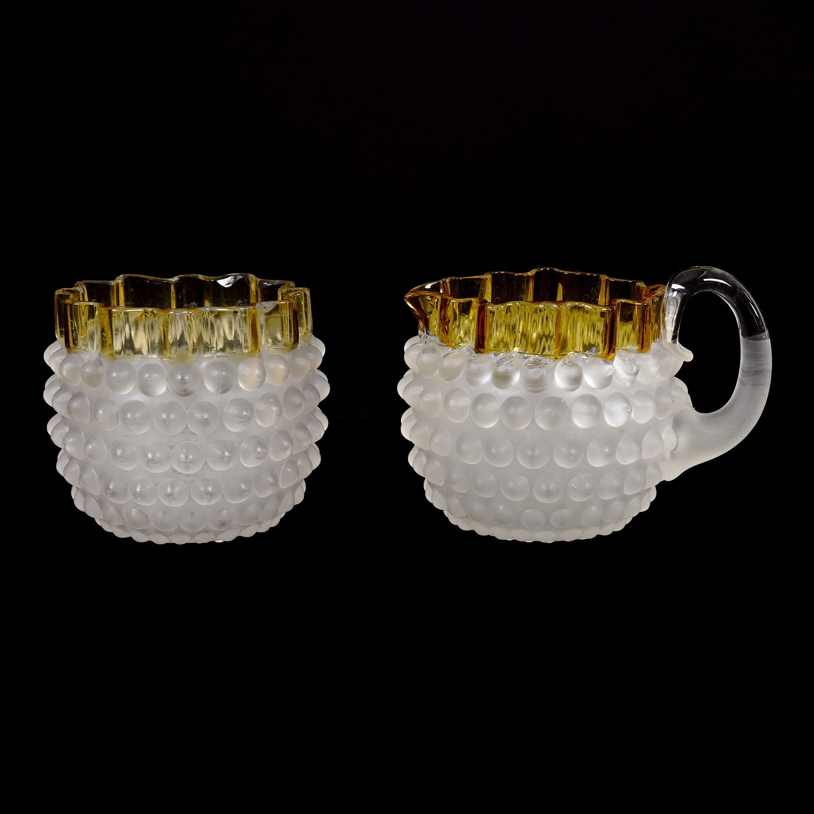 Creamer & Sugar, Francesware Pattern Glass (1 of 3)