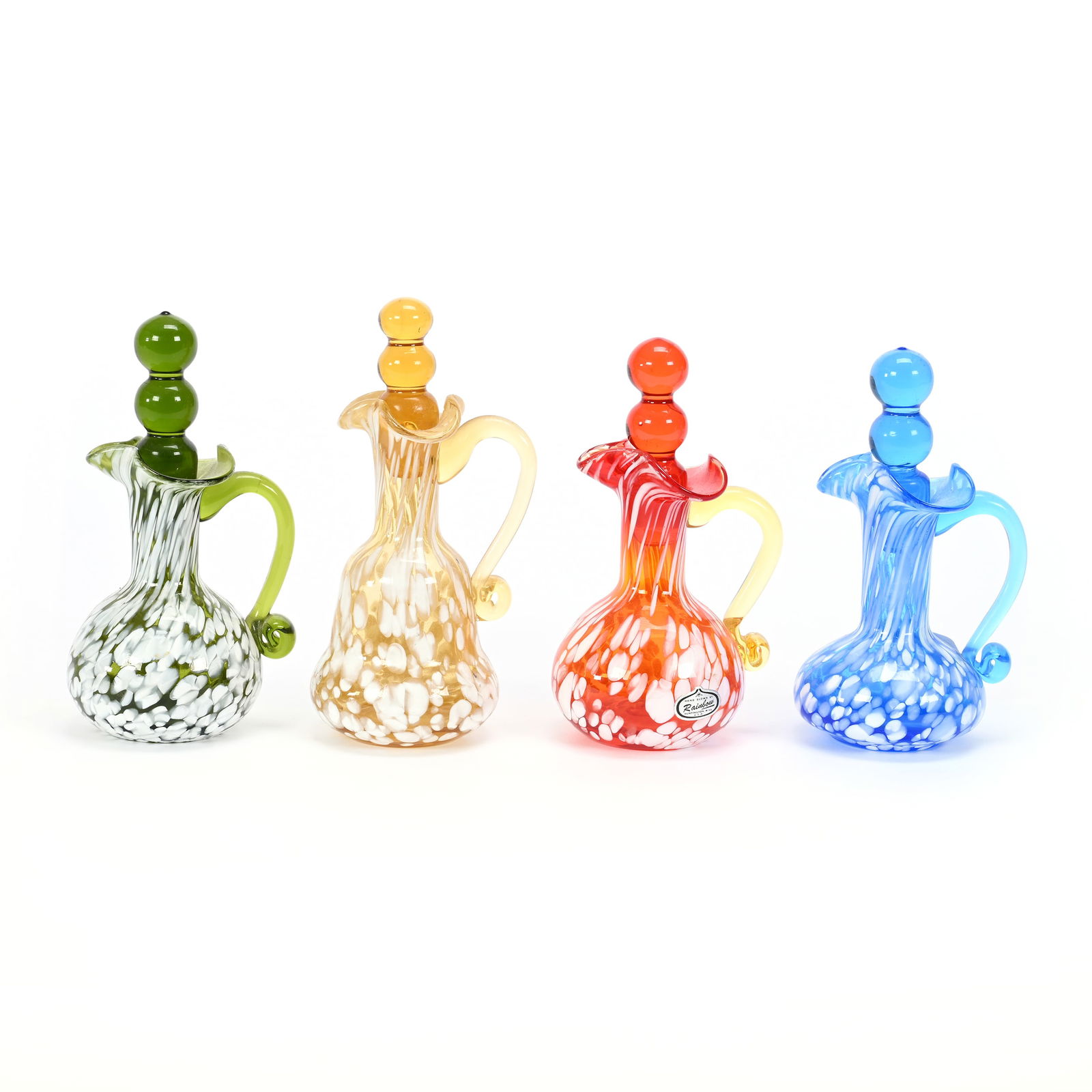 (4) Assorted Contemporary Art Glass Cruet Bottles (1 of 4)