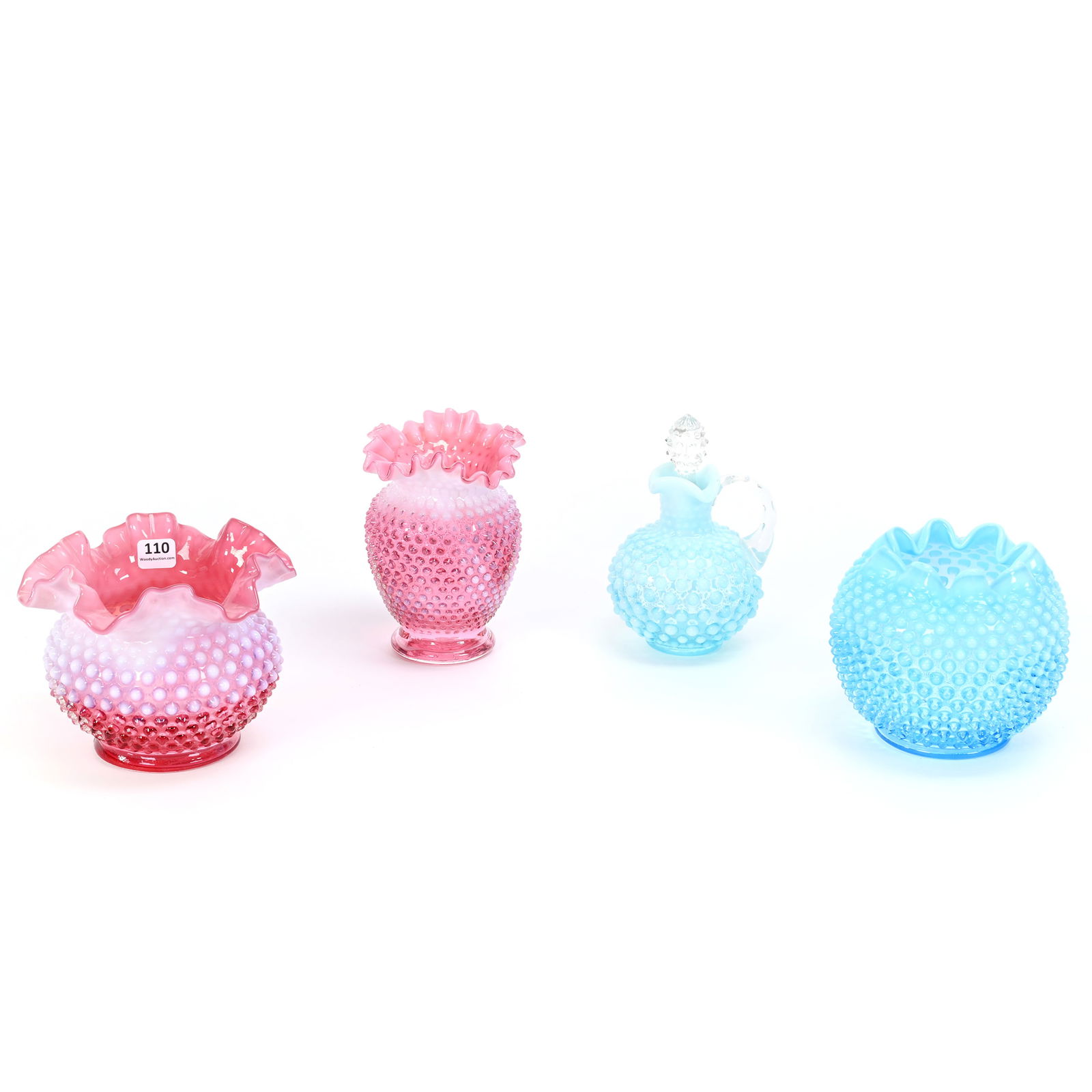 (4) Fenton Opalescent Hobnail Art Glass Items (1 of 3)