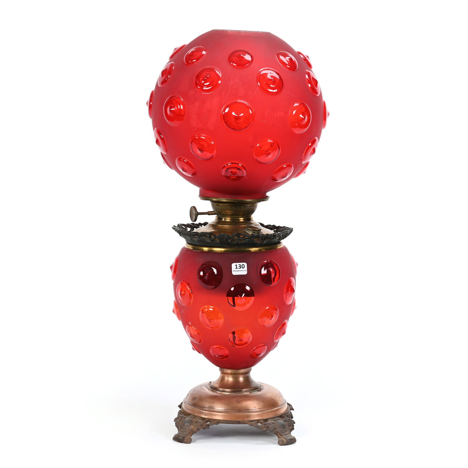 Table Lamp, Gone With Wind, Red Satin (1 of 4)