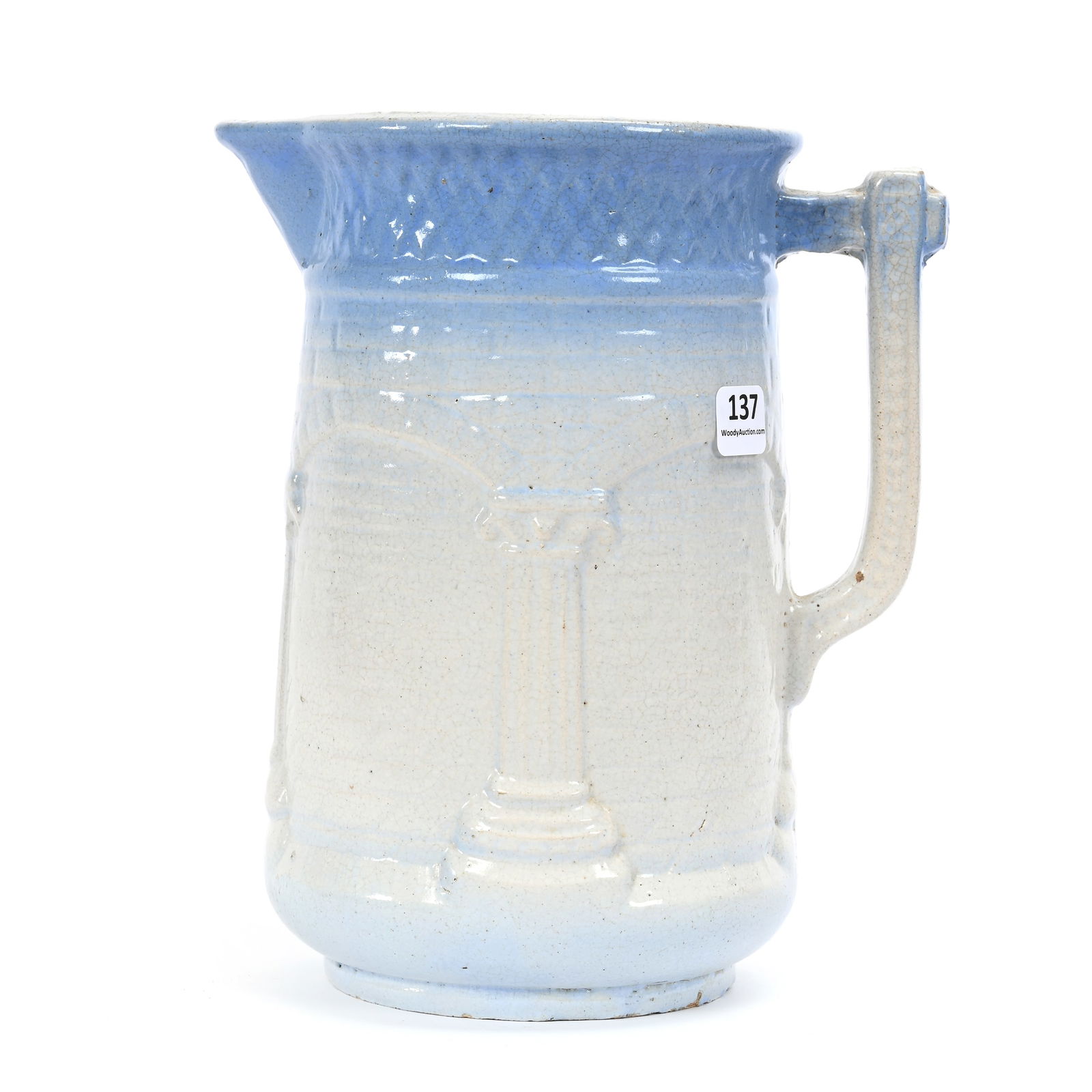 Pitcher, Blue And Gray Stoneware (1 of 4)