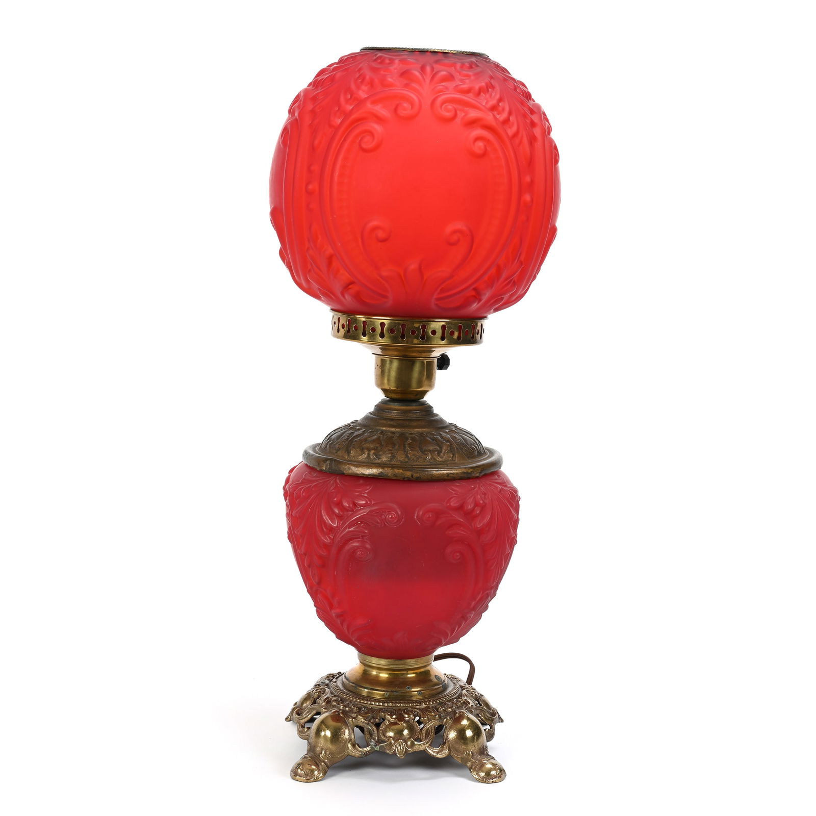 Table Lamp, Gone With Wind, Red Satin (1 of 5)