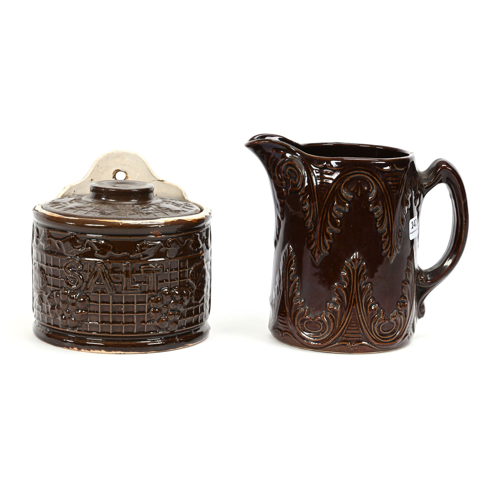 (2) Items, Brown Glaze Stoneware (1 of 4)