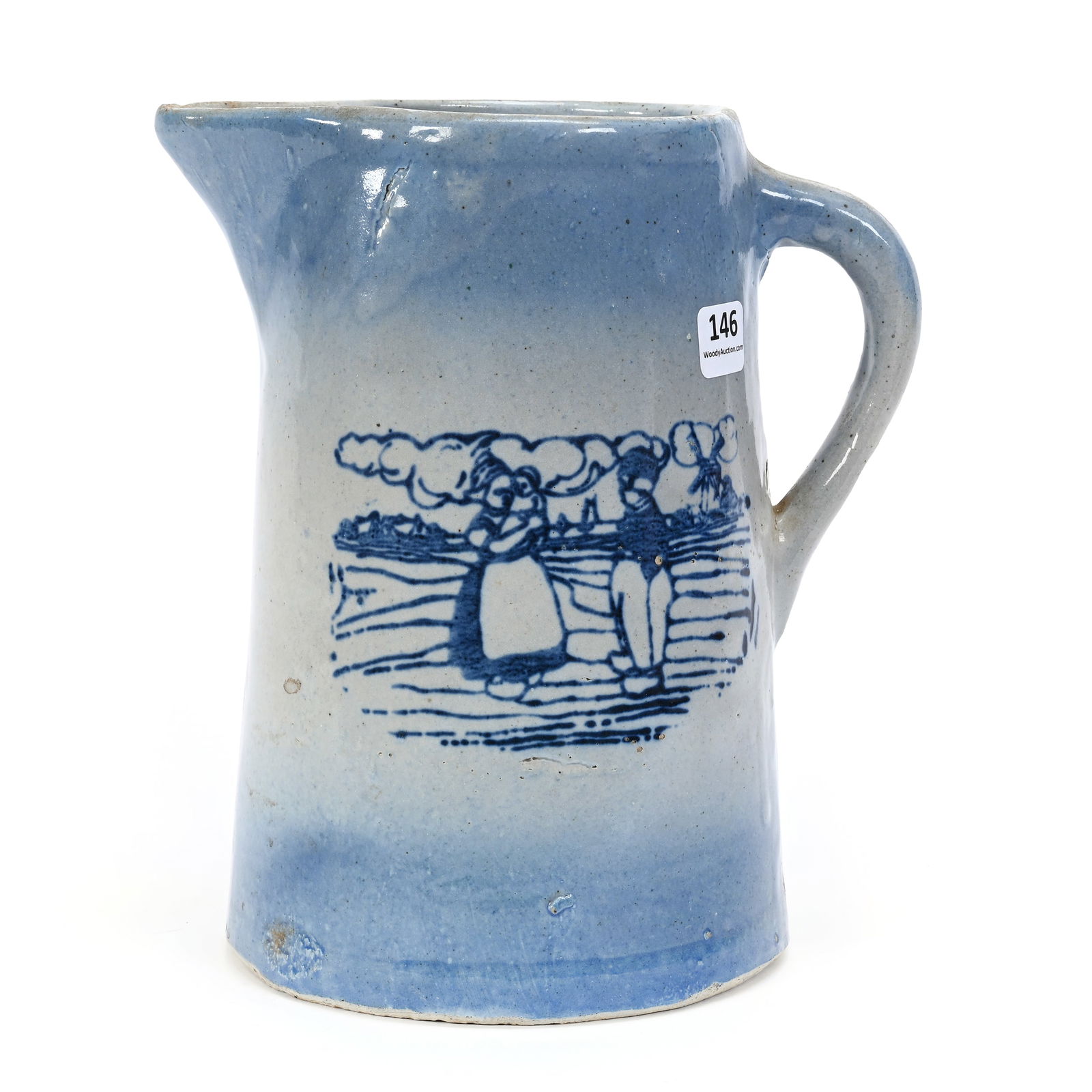 Pitcher, Blue And Gray Stoneware (1 of 4)