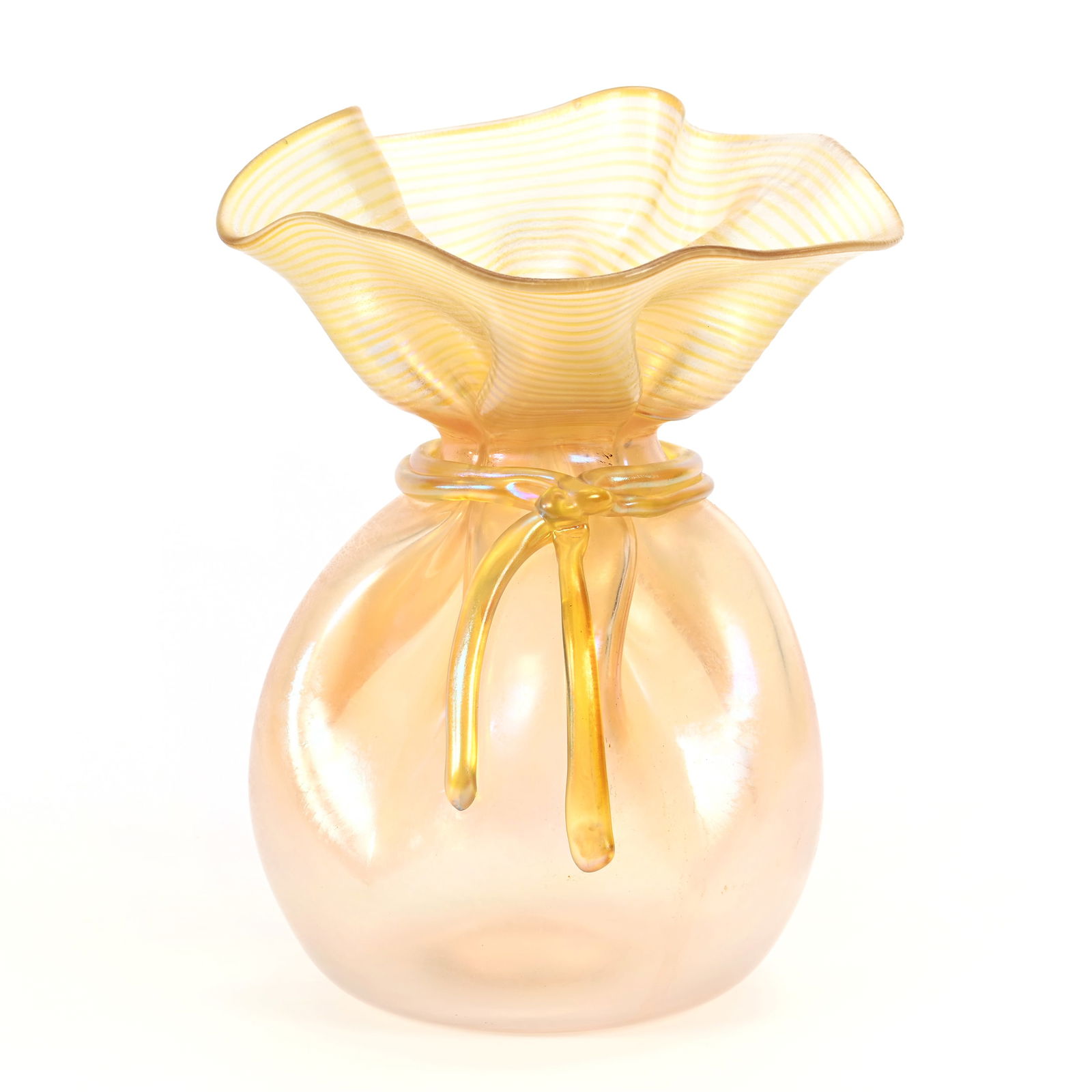 Bag Vase Signed Orient & Flume Contemporary Art Glass (1 of 4)