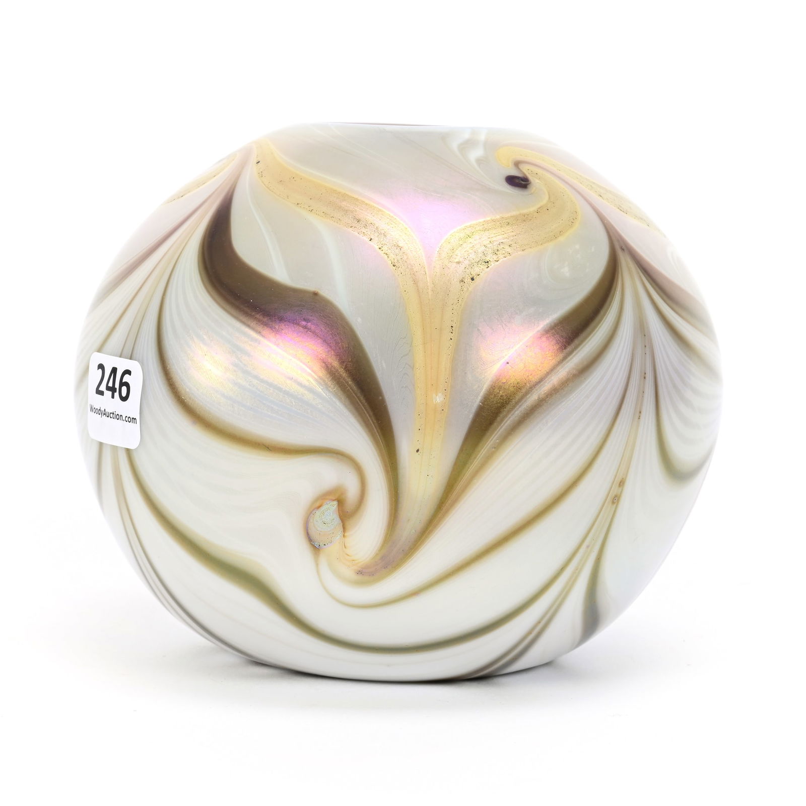 Rose Globe Signed Orient & Flume Contemporary Glass (1 of 4)