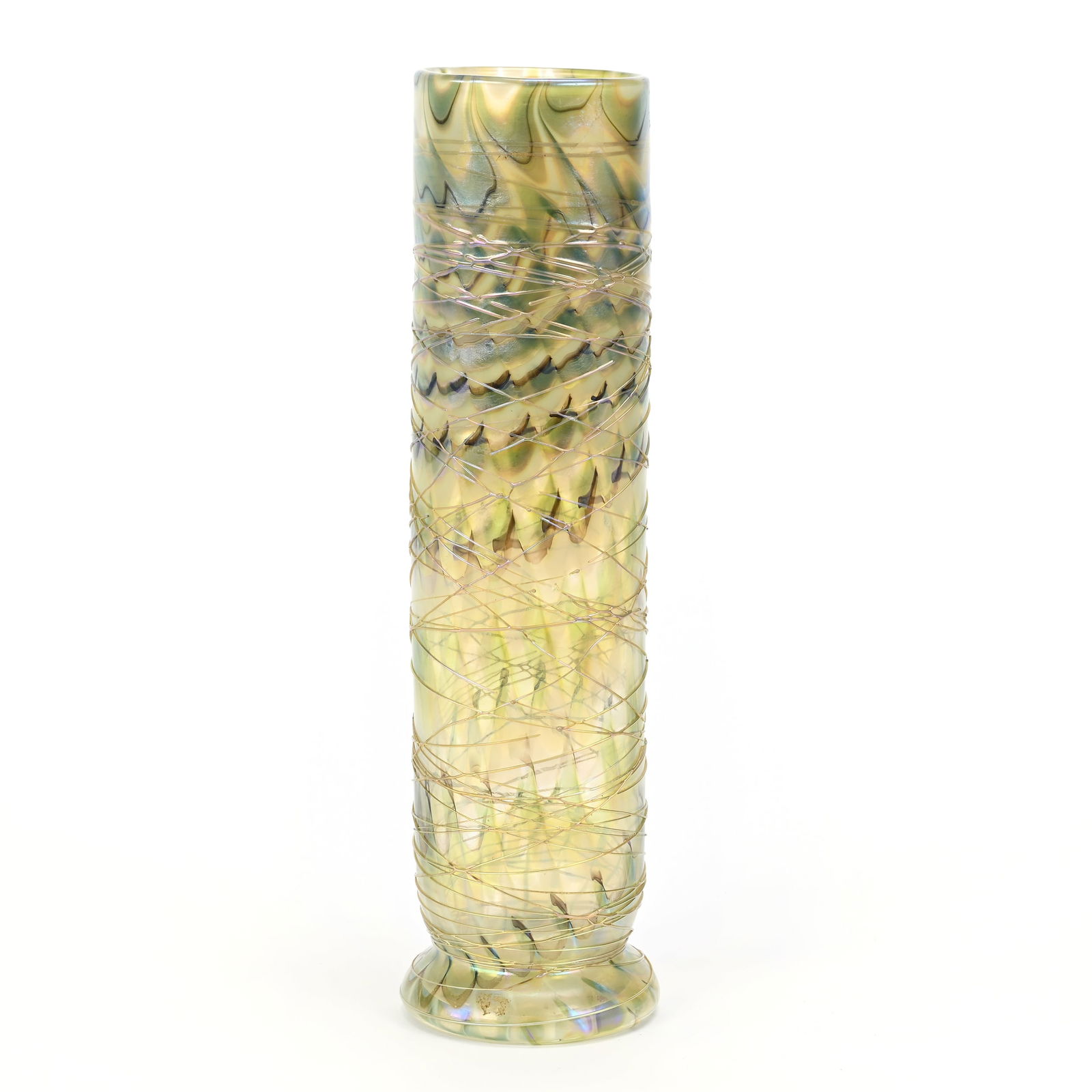 Cylinder Vase Signed Lundberg Studios Art Glass (1 of 4)
