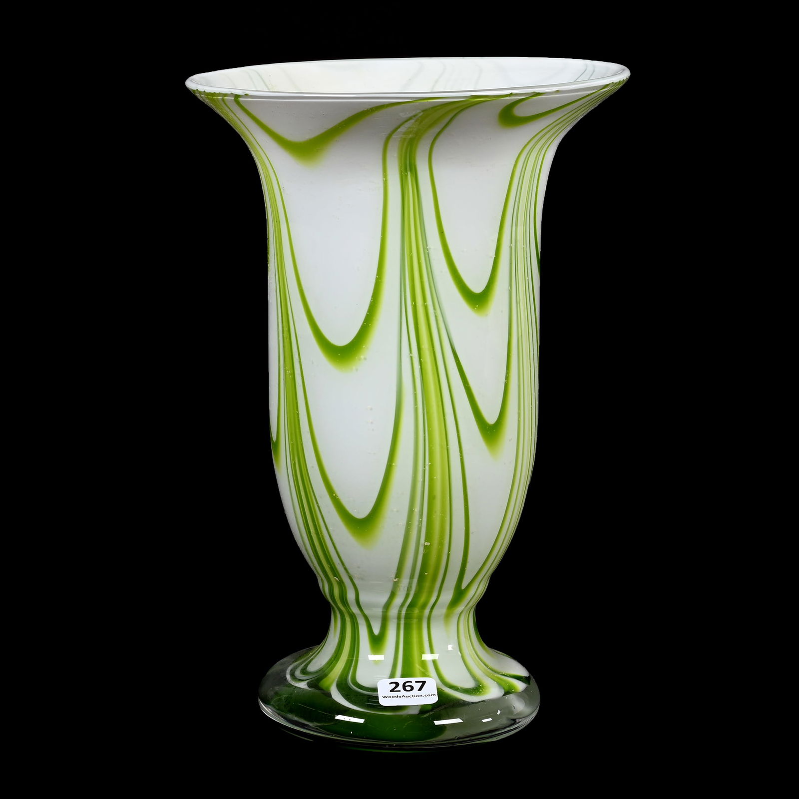 Vase, Unidentified Cased White & Green Art Glass (1 of 3)
